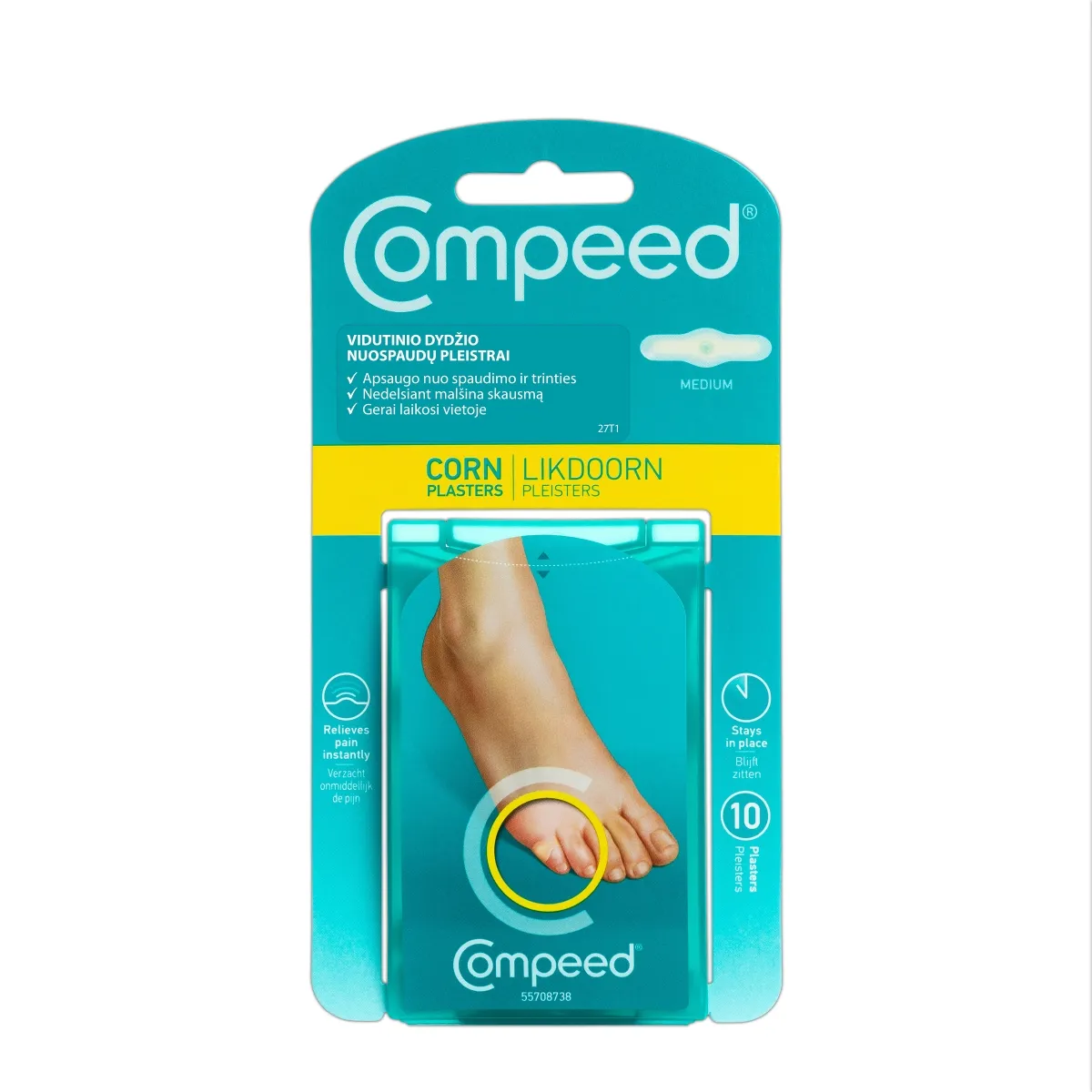 COMPEED kojų pirštų nuospaudų pleistrai vidutinio dydžio, N10 - 