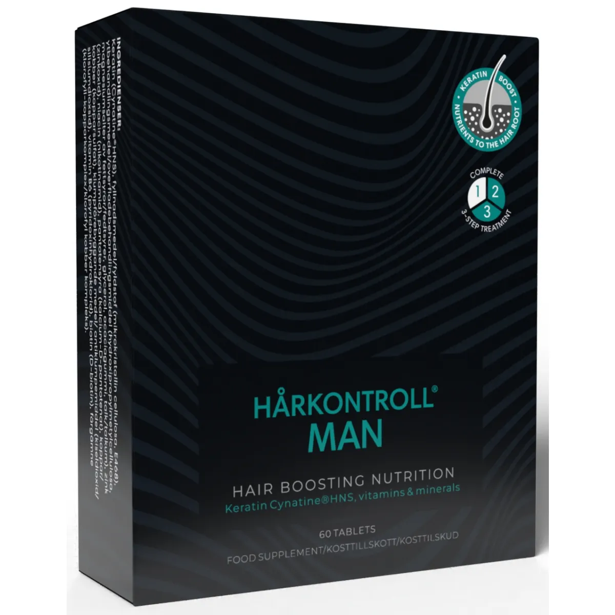 HÅRKONTROLL Maisto Papildai Plaukams MAN, 60 tablečių - 