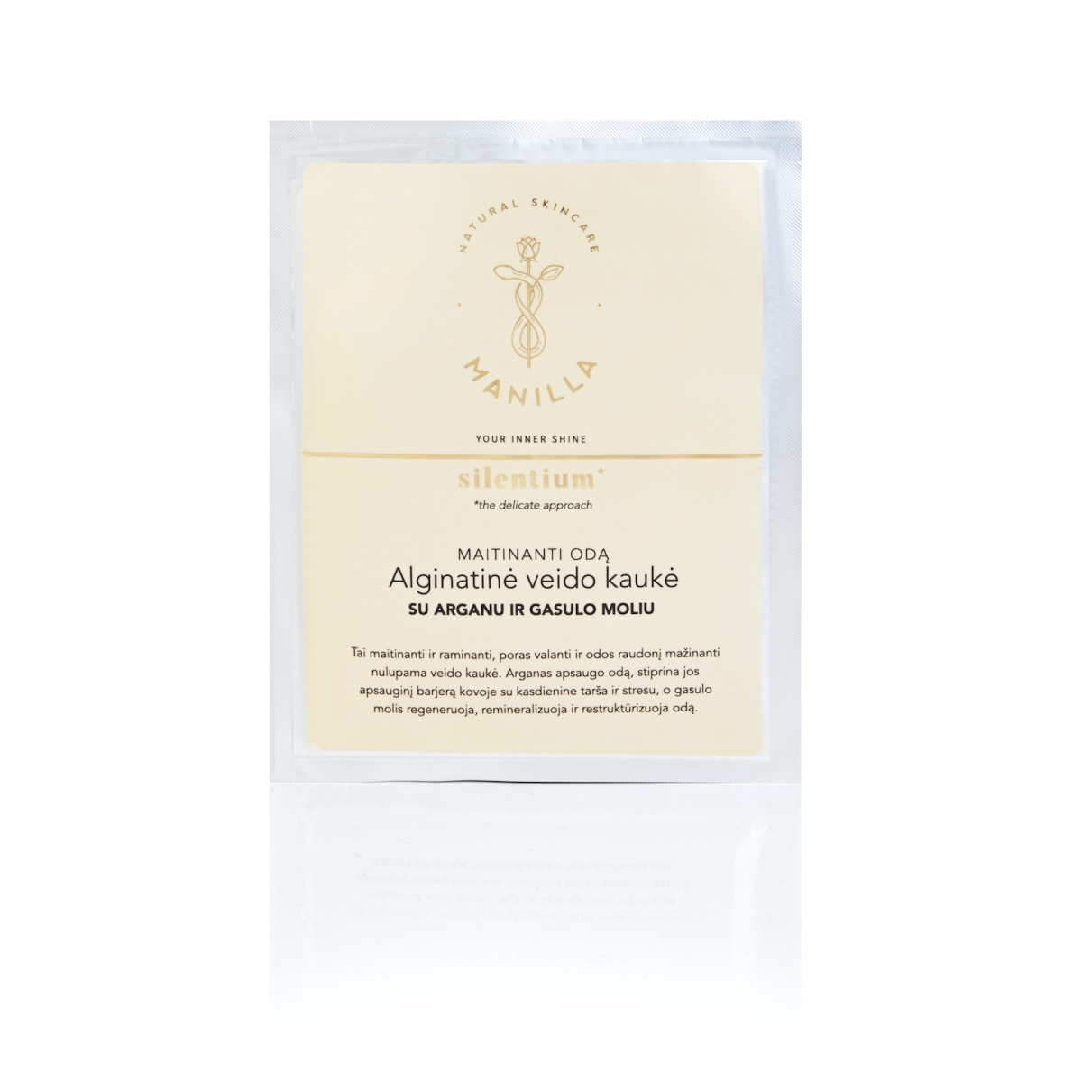MANILLA maitinanti odą alginatinė veido kaukė SILENTIUM, 25g - 
