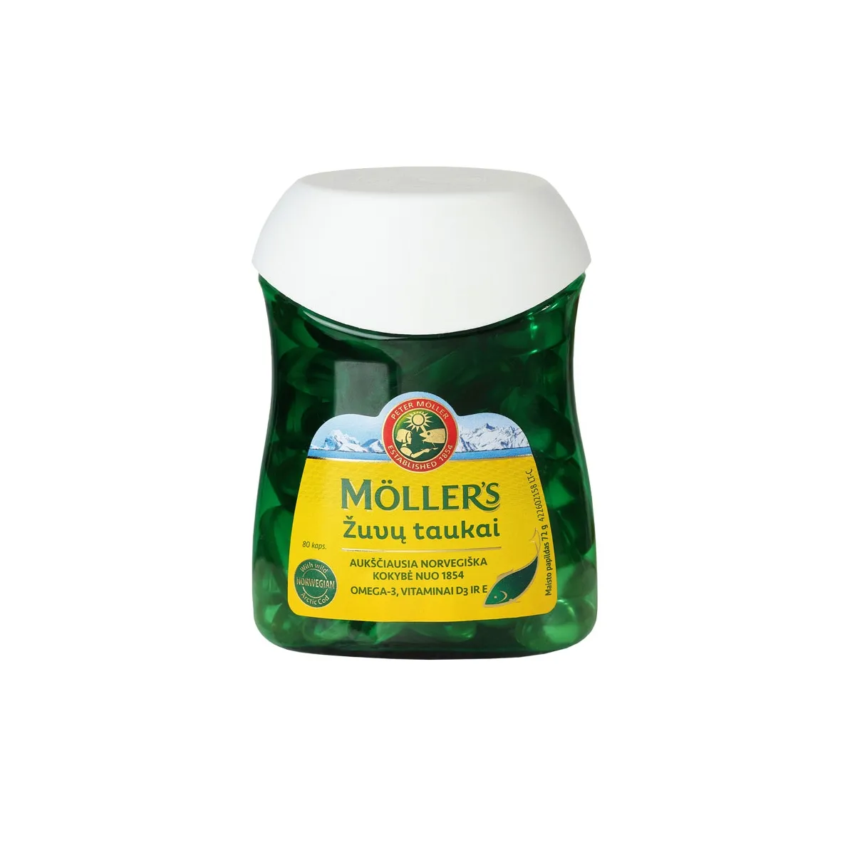 MÖLLER'S žuvų taukai, 80 kapsulių - 