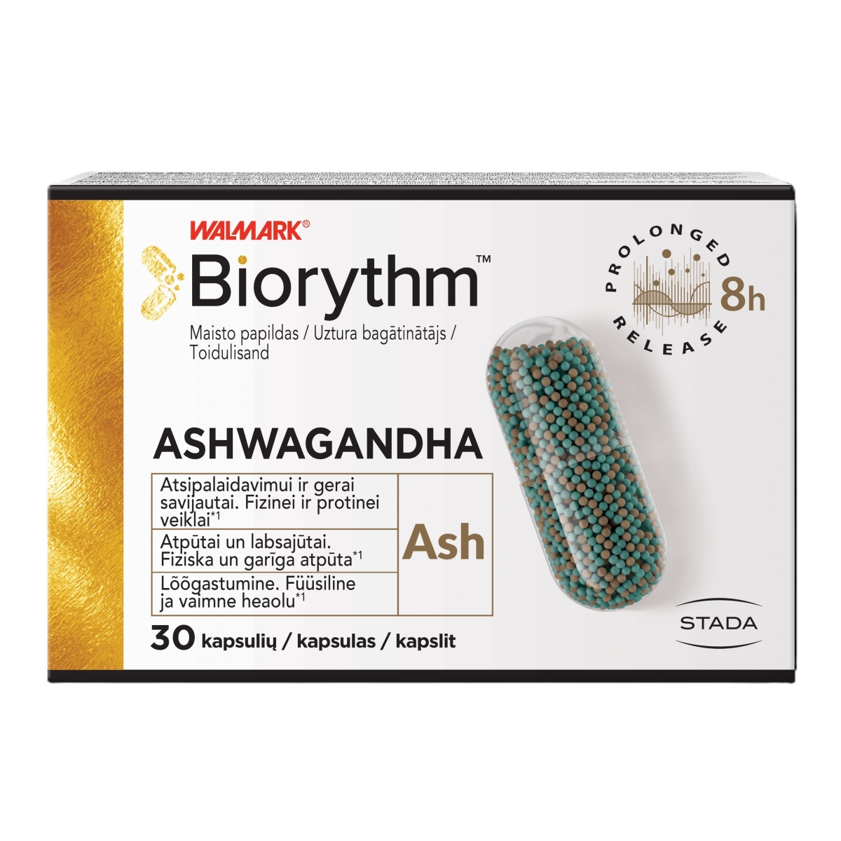 BIORYTHM ASHWAGANDHA (prailginto veikimo ašvaganda), 30 kapsulių -  1