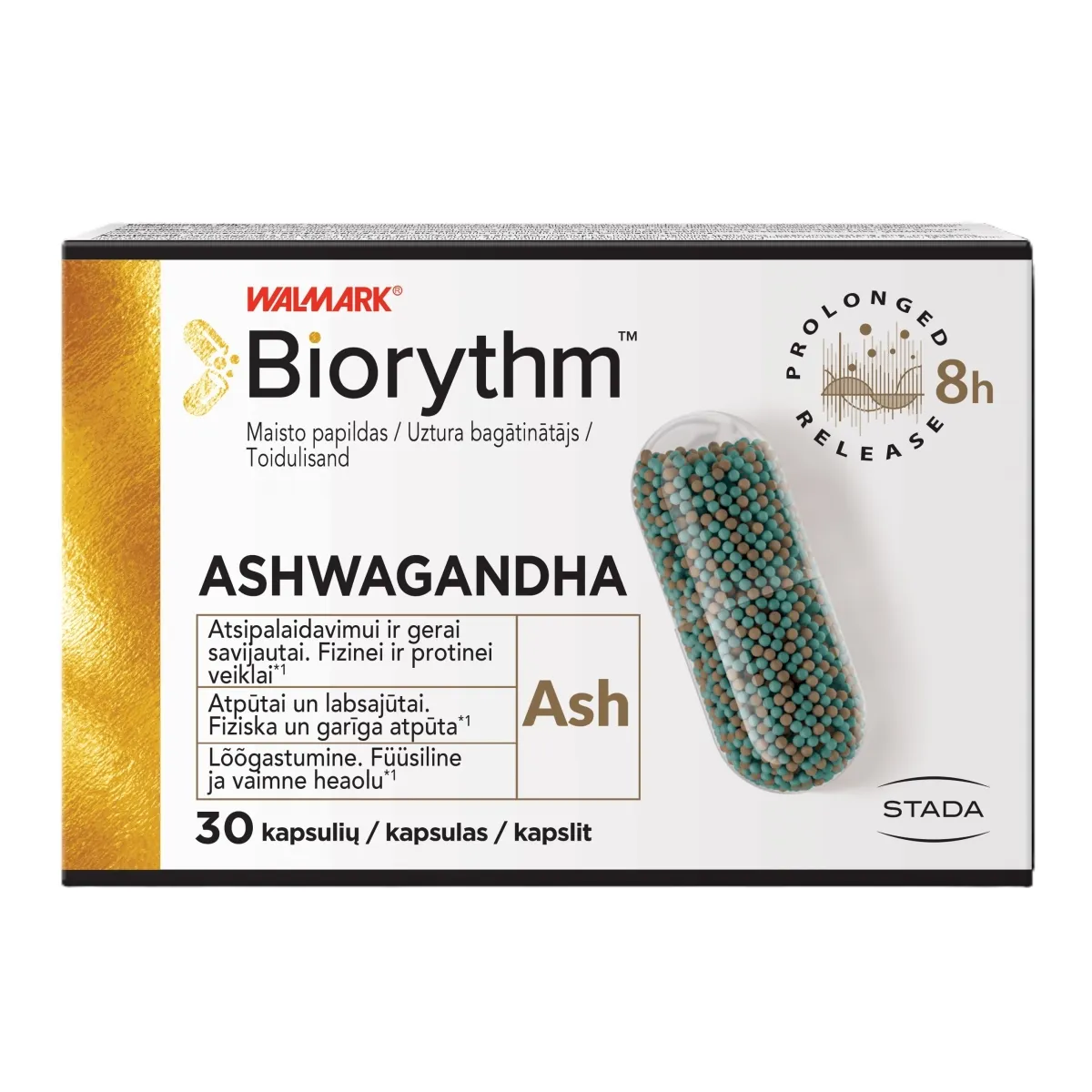BIORYTHM ASHWAGANDHA (prailginto veikimo ašvaganda), 30 kapsulių -  1