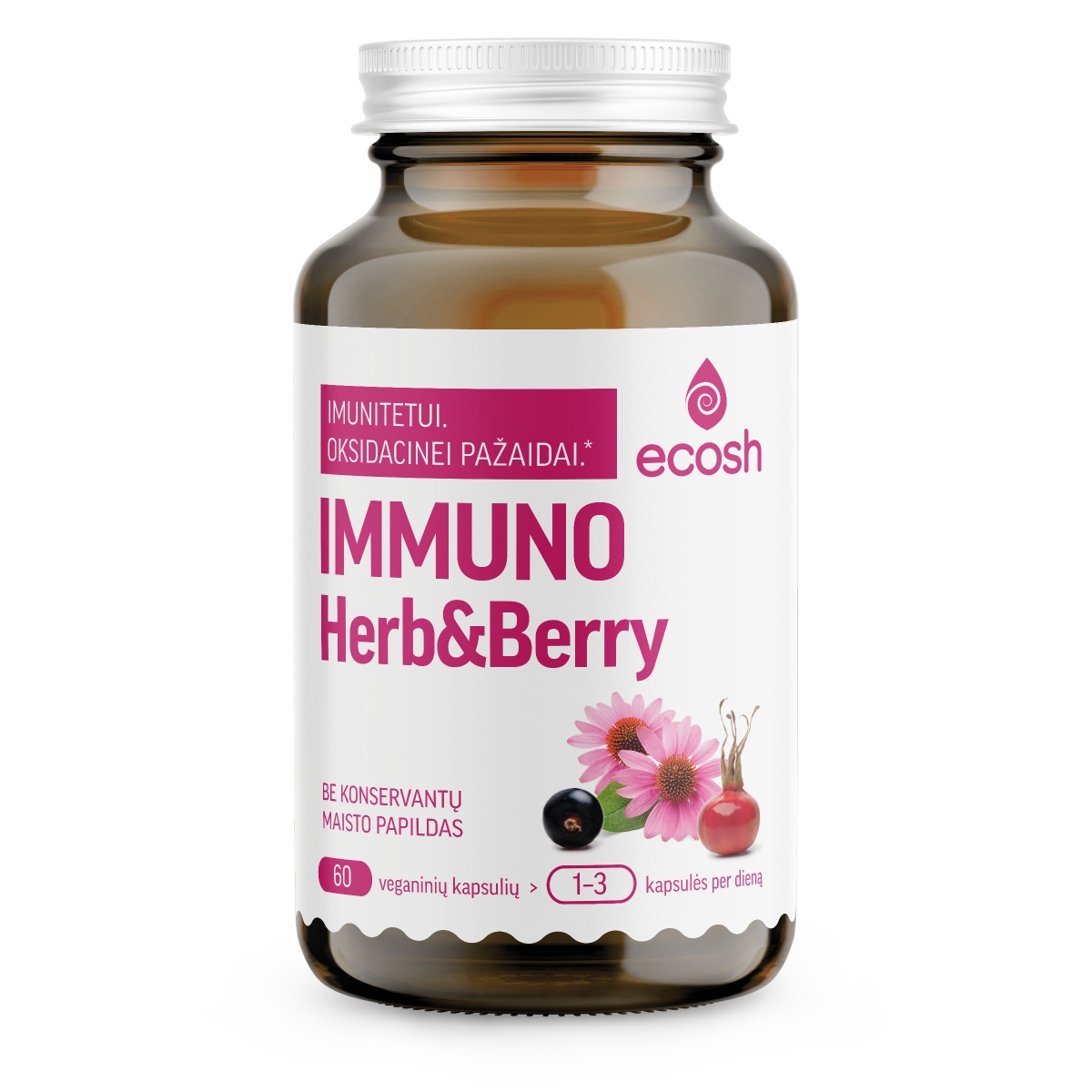 ECOSH Immuno Herb&Berry, 60 kapsulių - 