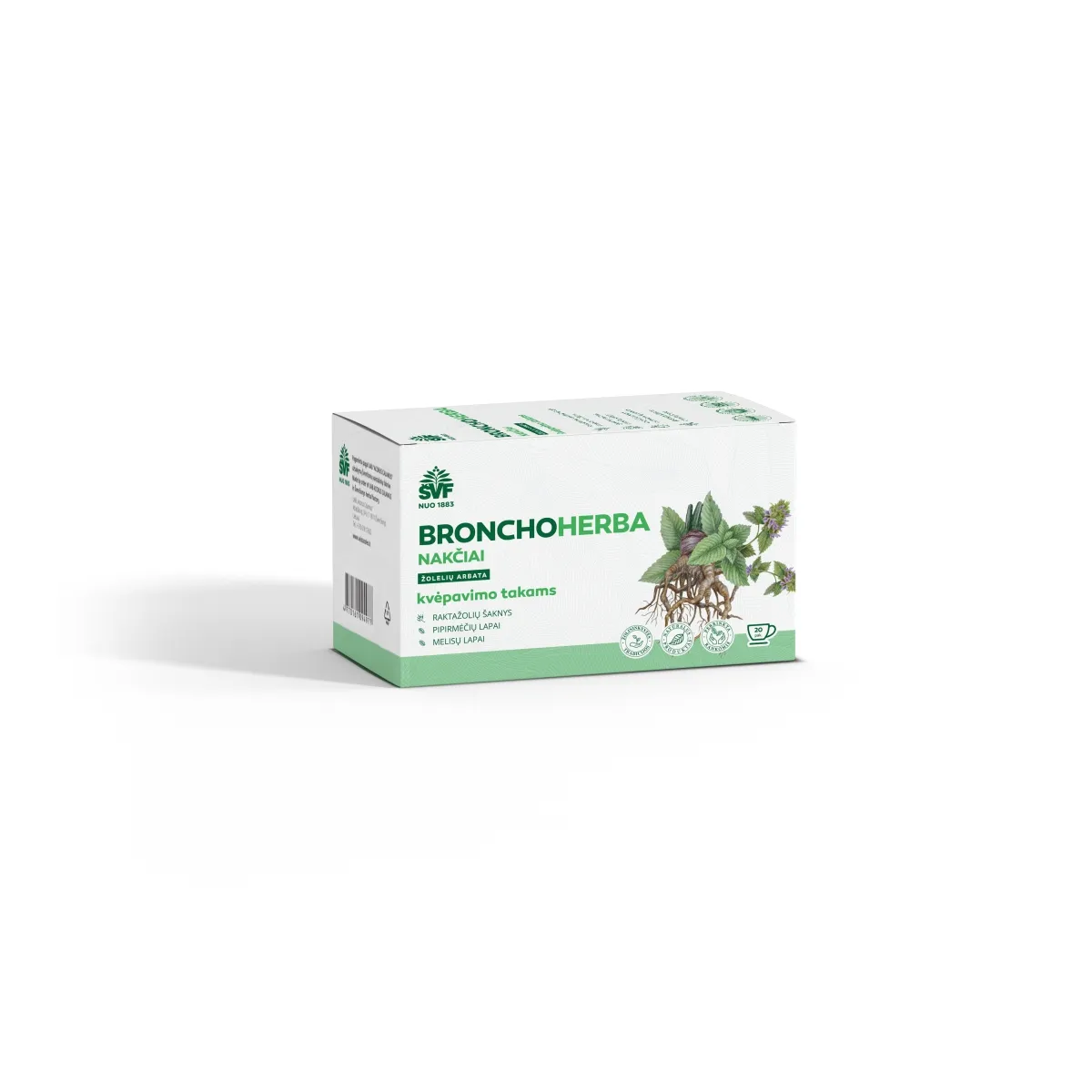 ŠVF žolelių arbata BRONCHOHERBA NAKČIAI, 1.5g x N20 - 