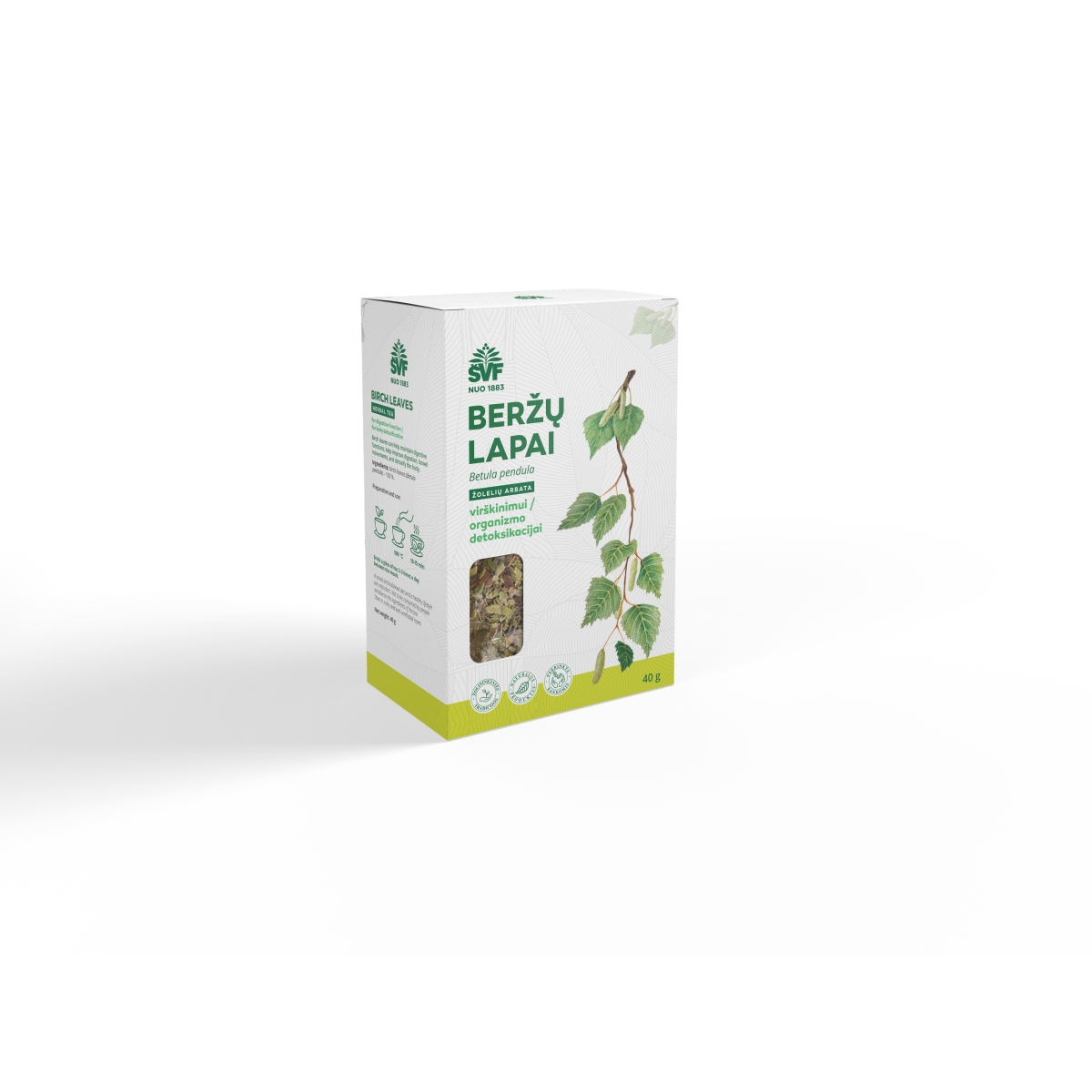 ŠVF žolelių arbata BERŽŲ LAPAI, 40g - 