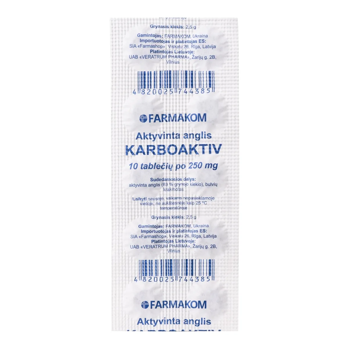 Aktyvinta anglis 250mg tab. N10 - 