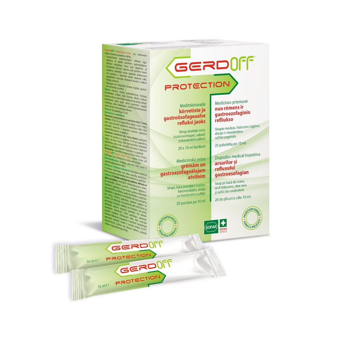 GERDOFF Protection sirupas nuo rėmens, 20 pak. - 