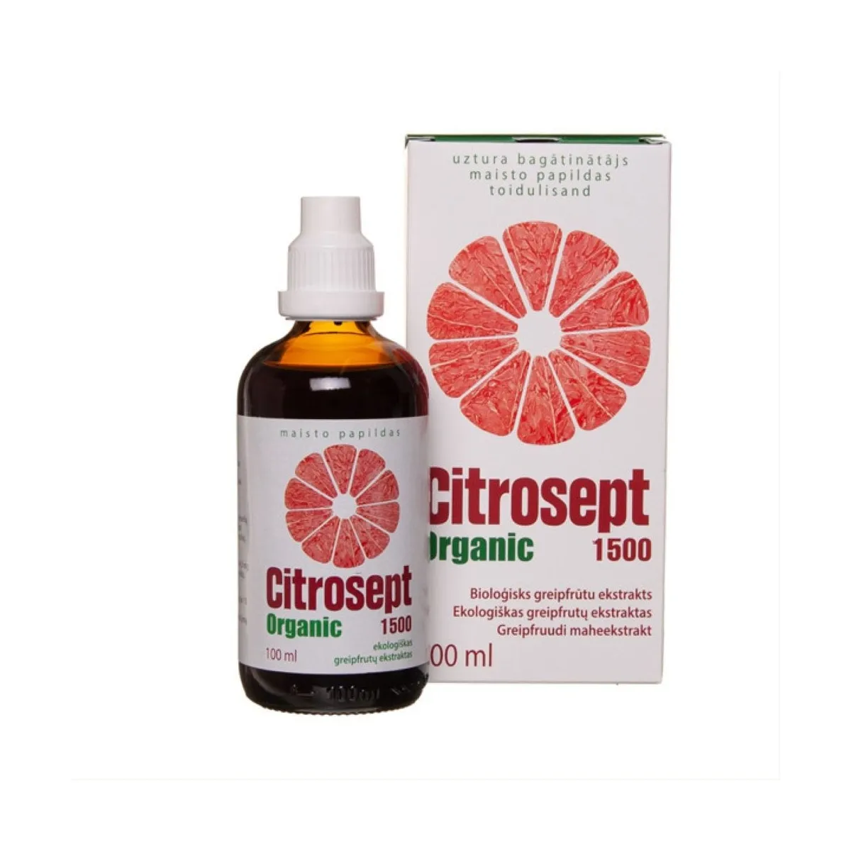 CITROSEPT ORGANIC 1500 greipfrutų ekstraktas, 100ml - 