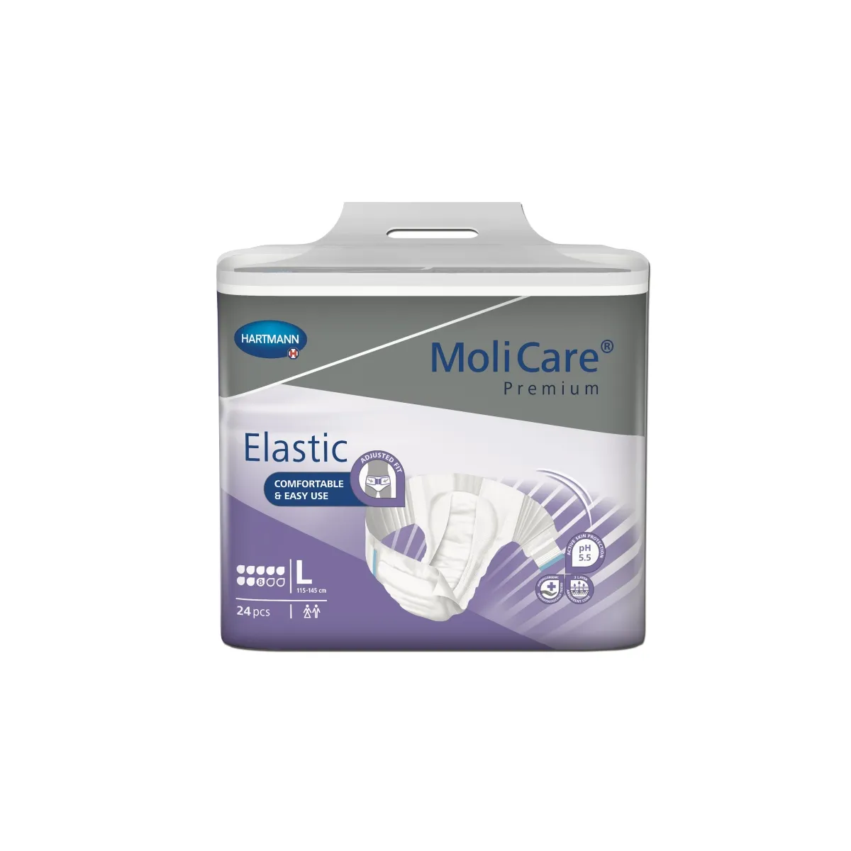 HARTMANN anatominės sauskelnės MOLICARE ELASTIC, 8 lašai, L, N24 - 