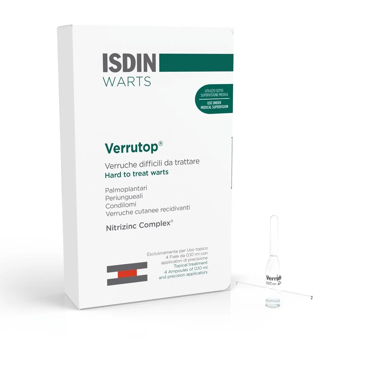 ISDIN priemonė nuo karpų VERRUTOP®, 0,1 ml x N4 - 