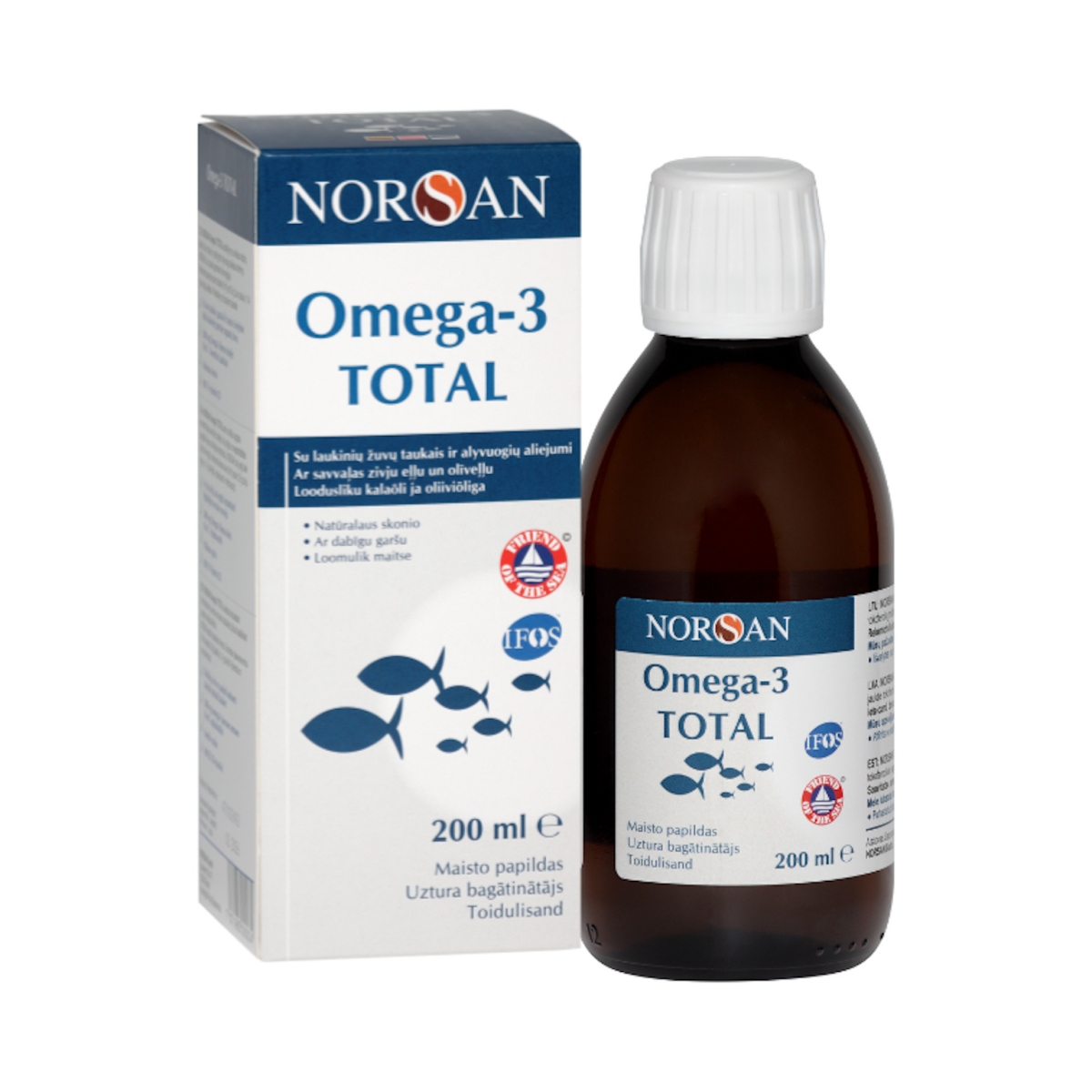 NORSAN OMEGA-3 TOTAL, natūralaus skonio, 200 ml - 