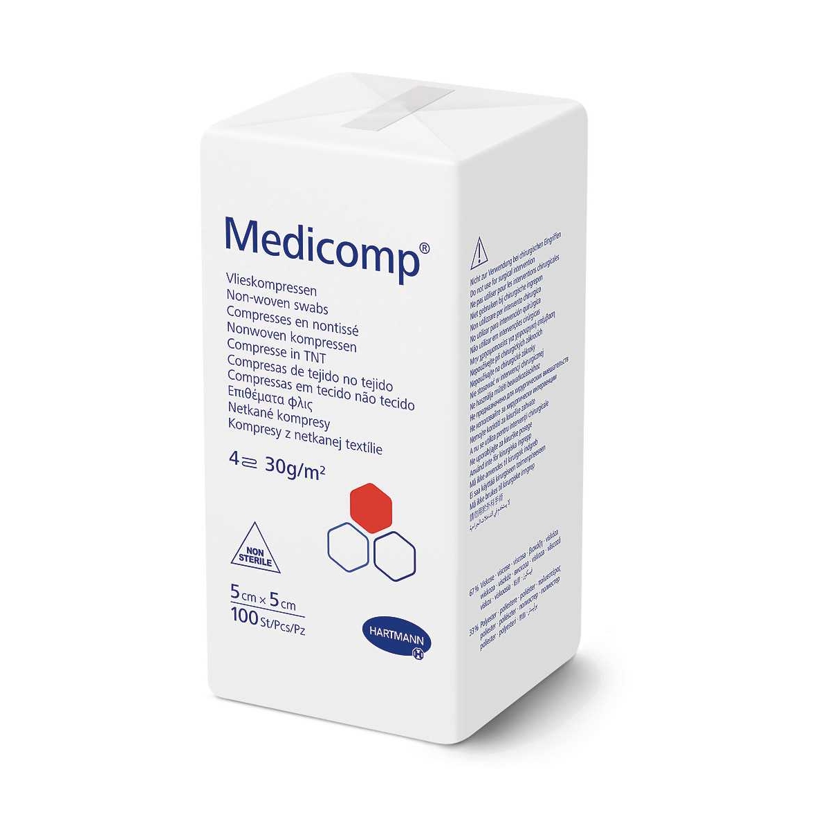 HARTMANN nesterilus neaustinis tvarstis MEDICOMP, 5 x 5cm, N100 - 