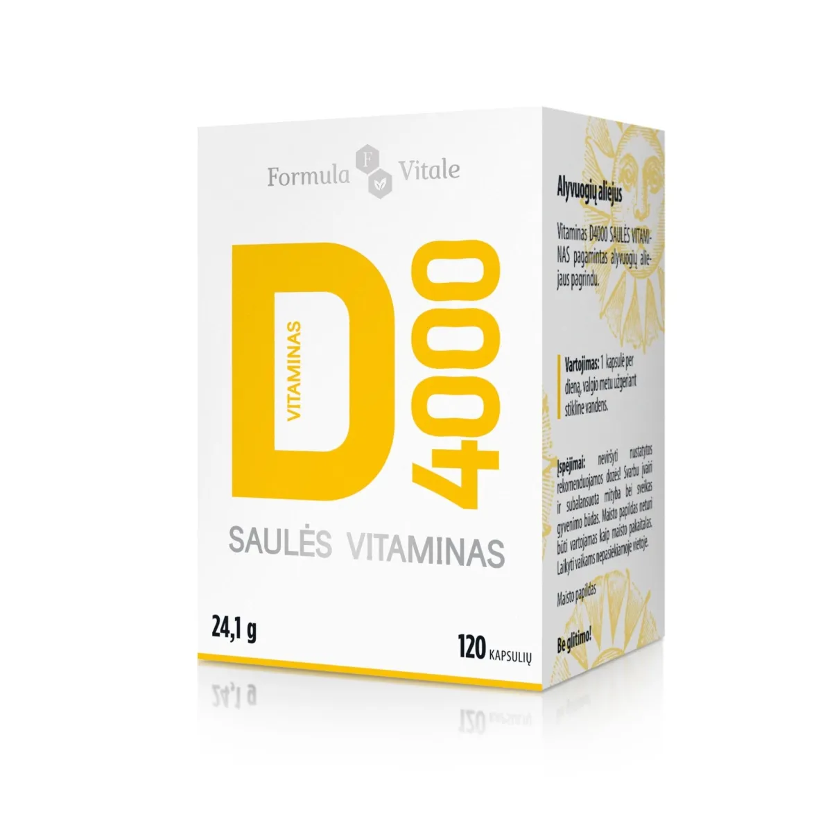 FORMULA VITALE vitaminas D3 SAULĖS VITAMINAS 4000TV/100µg, N120 - 
