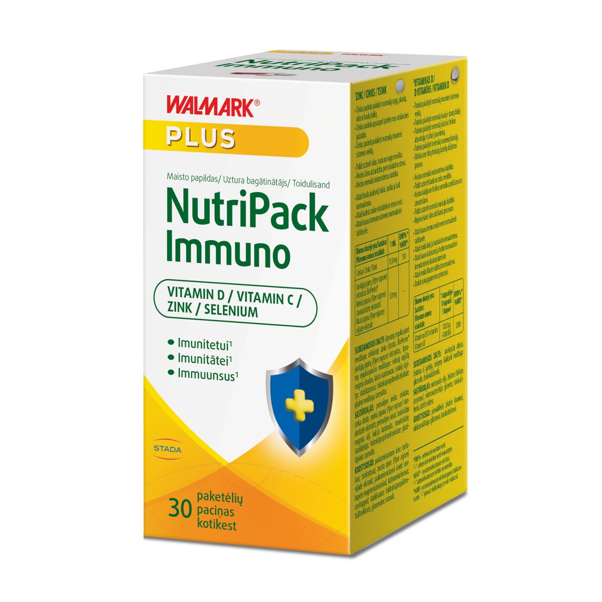 Walmark Nutripack Immuno (vitaminas C, D, selenas, cinkas), 30 pak. - 