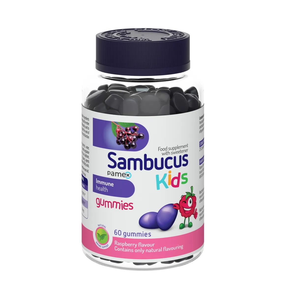 PAMEX SAMBUCUS KIDS, 60 guminukų - 