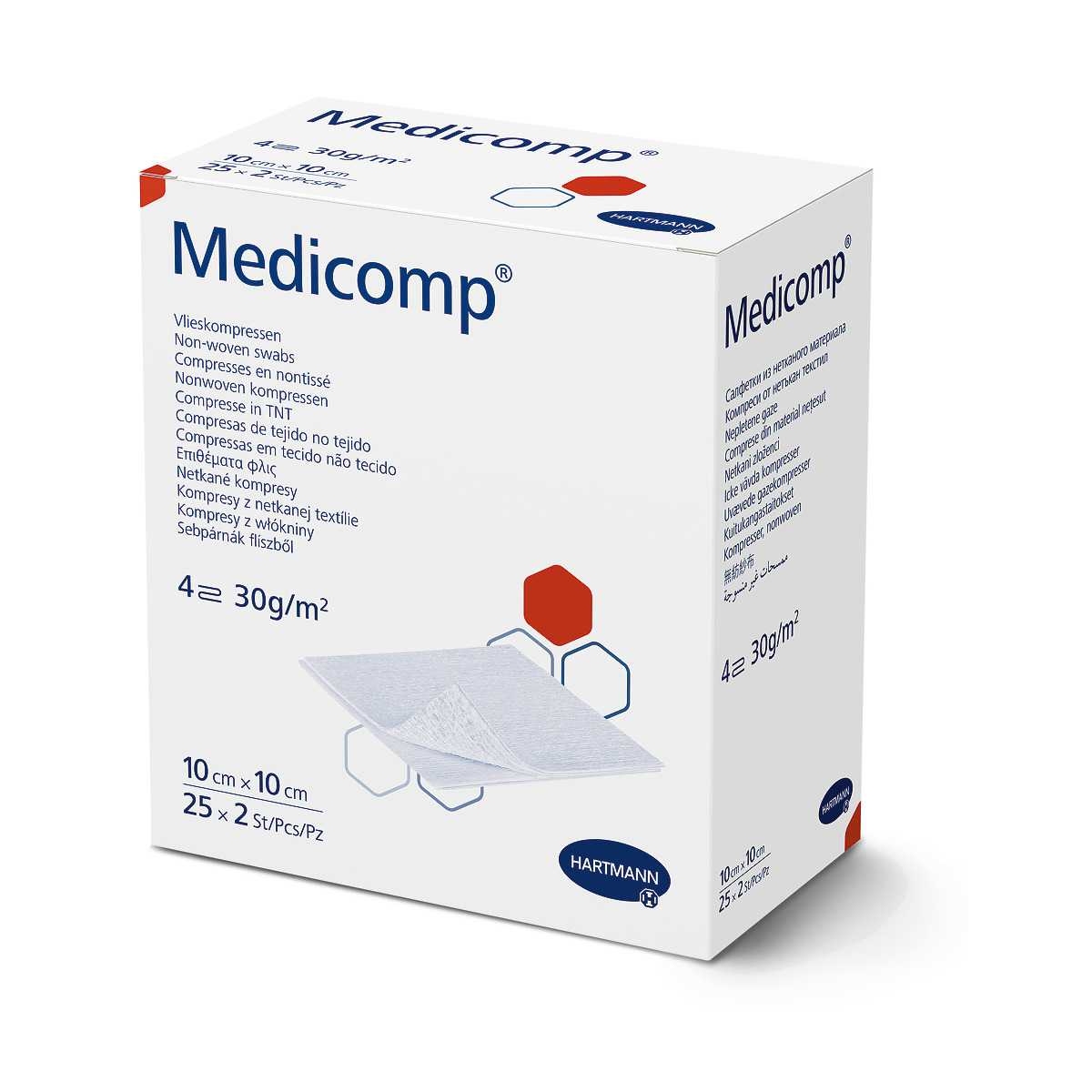 HARTMANN sterilus neaustinis tvarstis MEDICOMP, 10 x 10cm, N25 x 2vnt - 