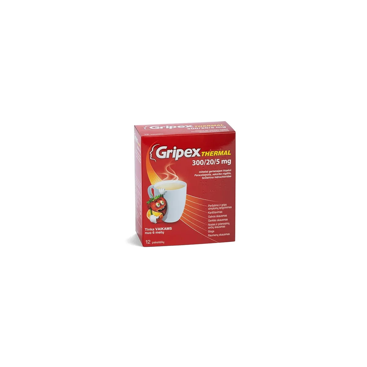 Gripex Thermal 300/20/5mg milteliai geriamam tirpalui N12 -  1