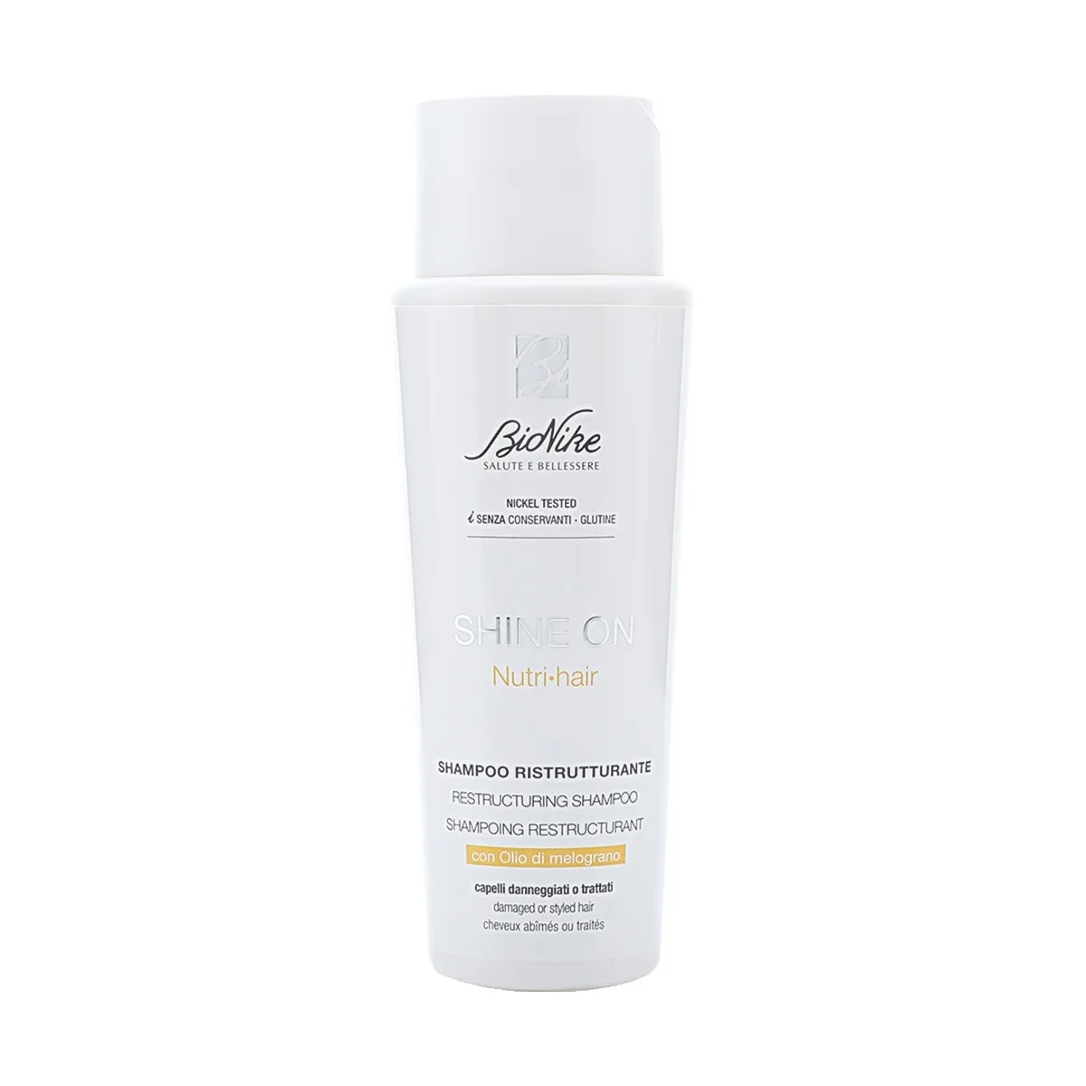 BioNike atkuriamasis šampūnas silpniems plaukams SHINE ON NUTRI, 200ml - 