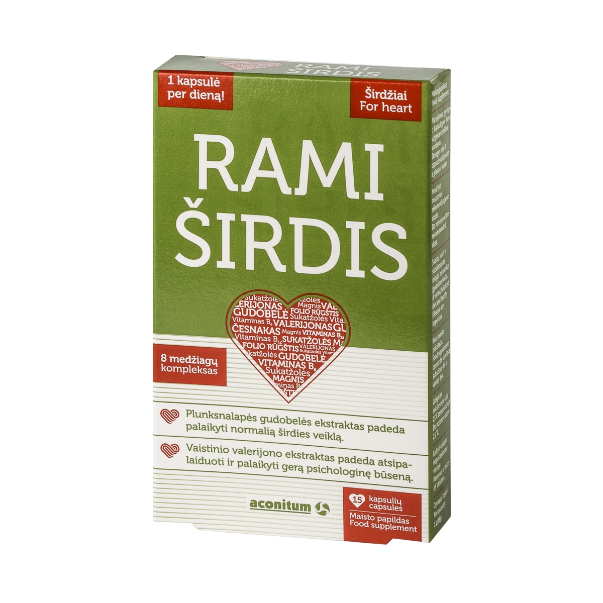 ACONITUM kapsulės RAMI ŠIRDIS, N15 - 