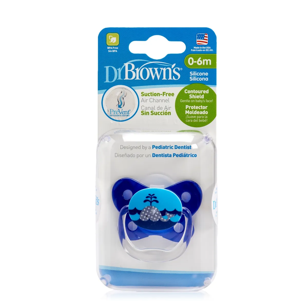 DR.BROWN'S čiulptukai 0-6 mėn. PREVENT BUTTERFLY, mėlynas, N1 - 