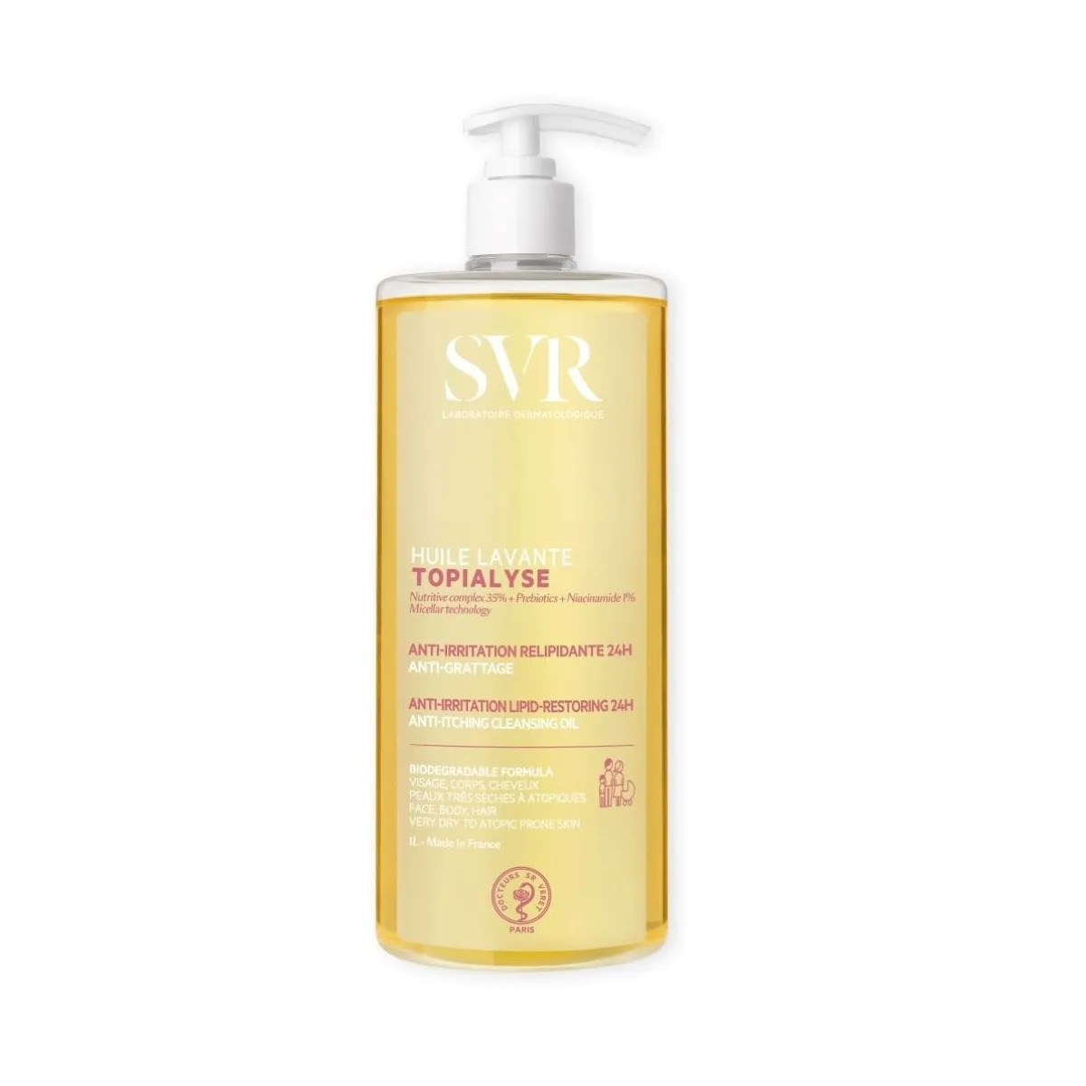 SVR kūno prausiklis TOPIALYSE HUILE LAVANTE, 1000ml - 