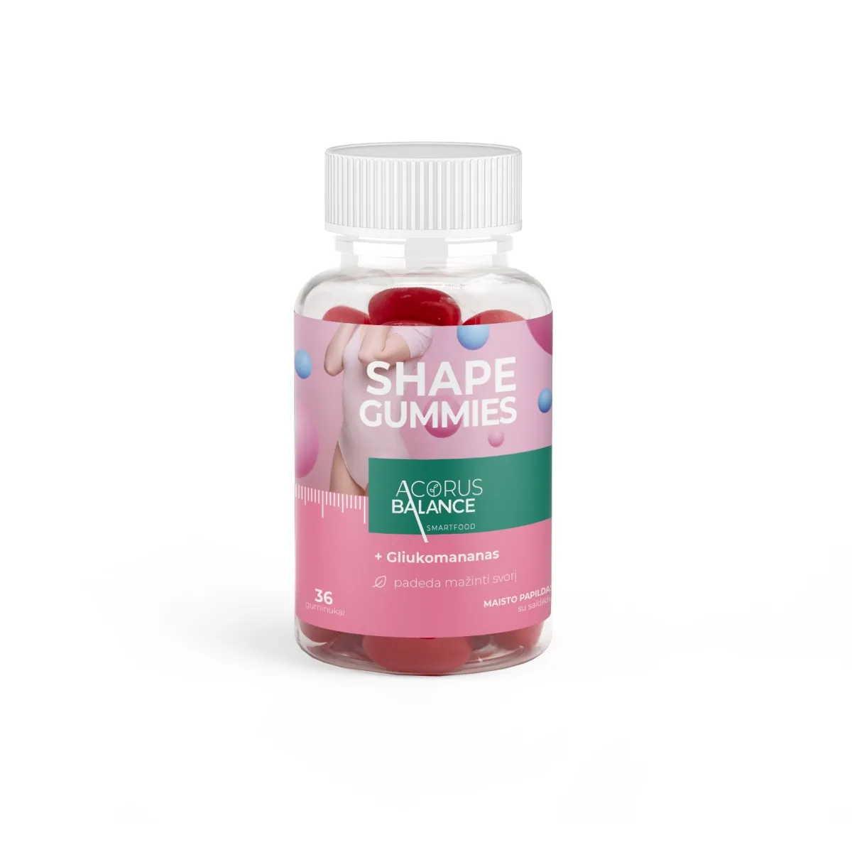 ACORUS BALANCE guminukai SHAPE GUMMIES + GLIUKOMANANAS,  5g x N36 - 