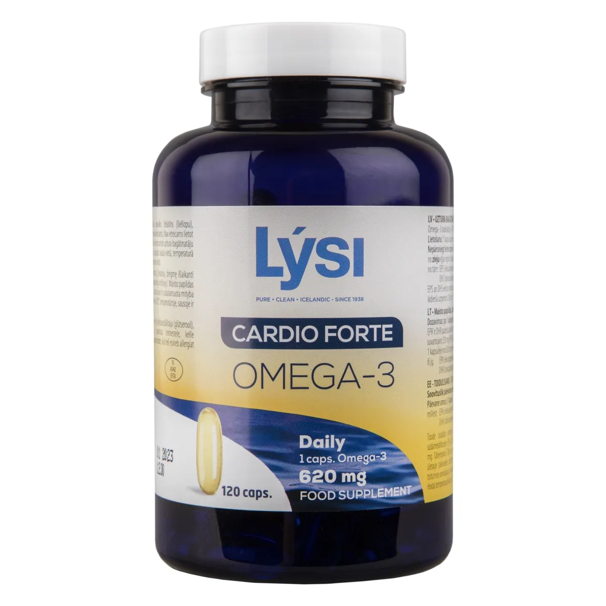 LYSI žuvų taukai OMEGA-3 CARDIO FORTE, 120 kapsulių - 