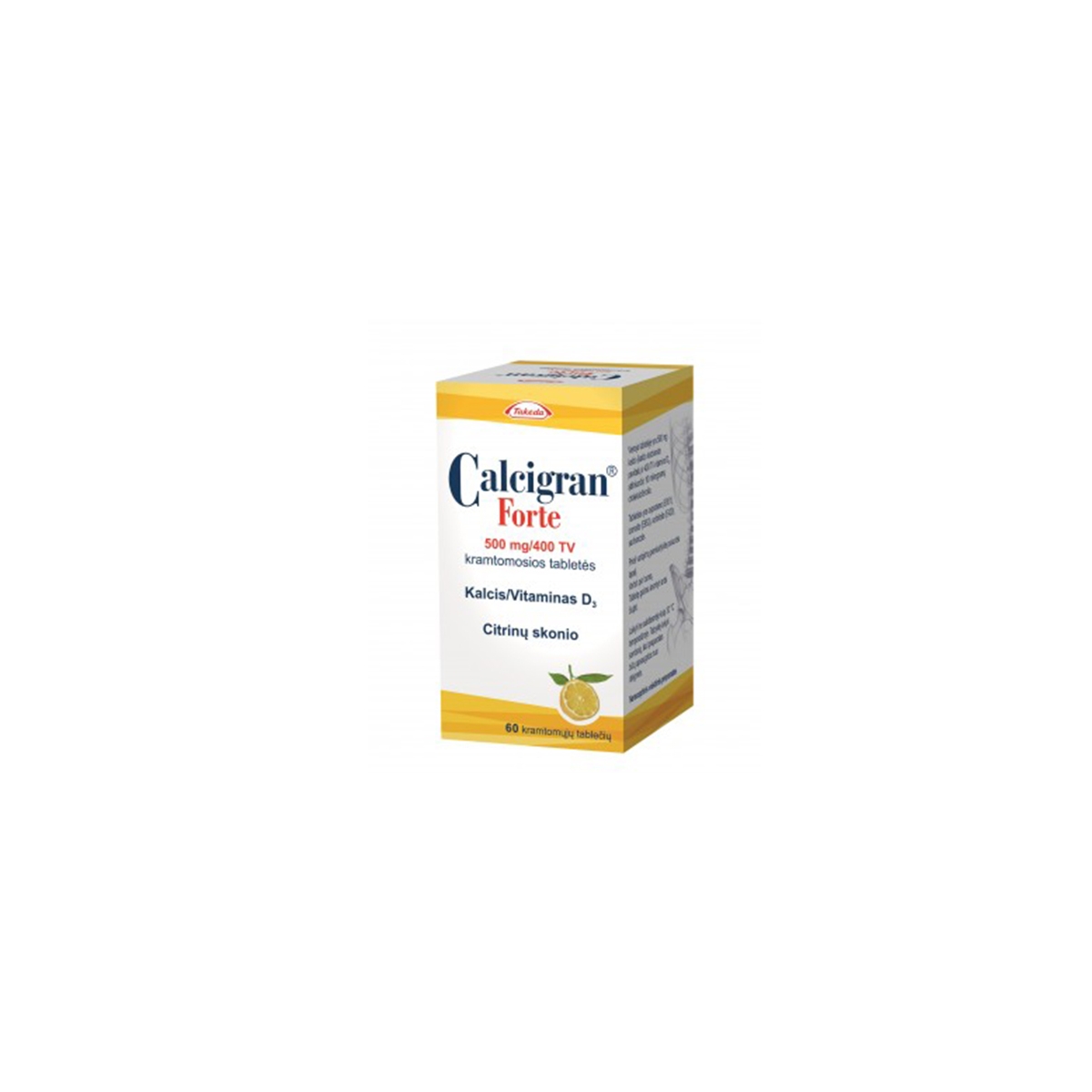 Calcigran Forte 500mg/400TV kramtomosios tabletės N60 - 