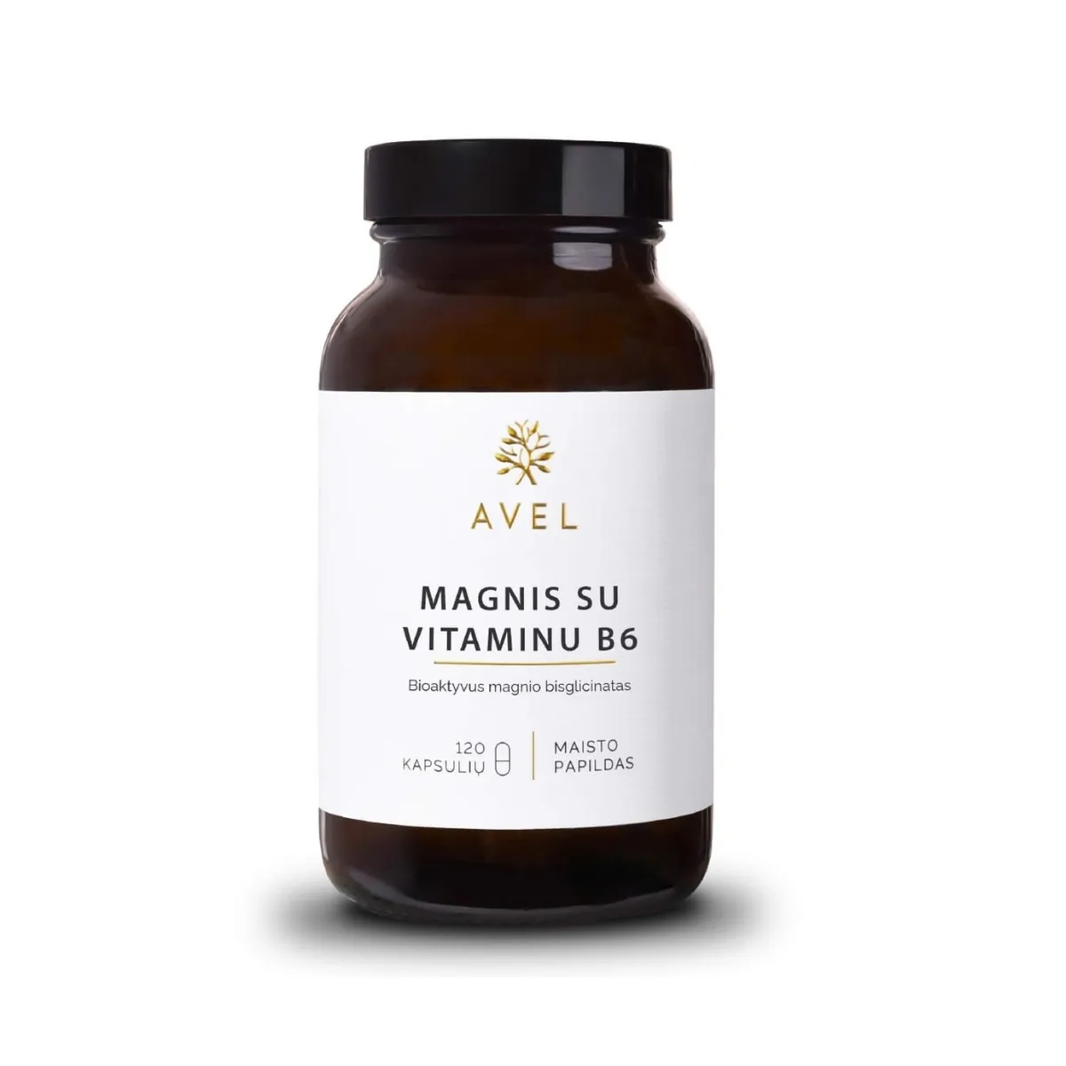 AVEL MAGNIO BISGLICINATAS SU VITAMINU B6, 120 kapsulių - 