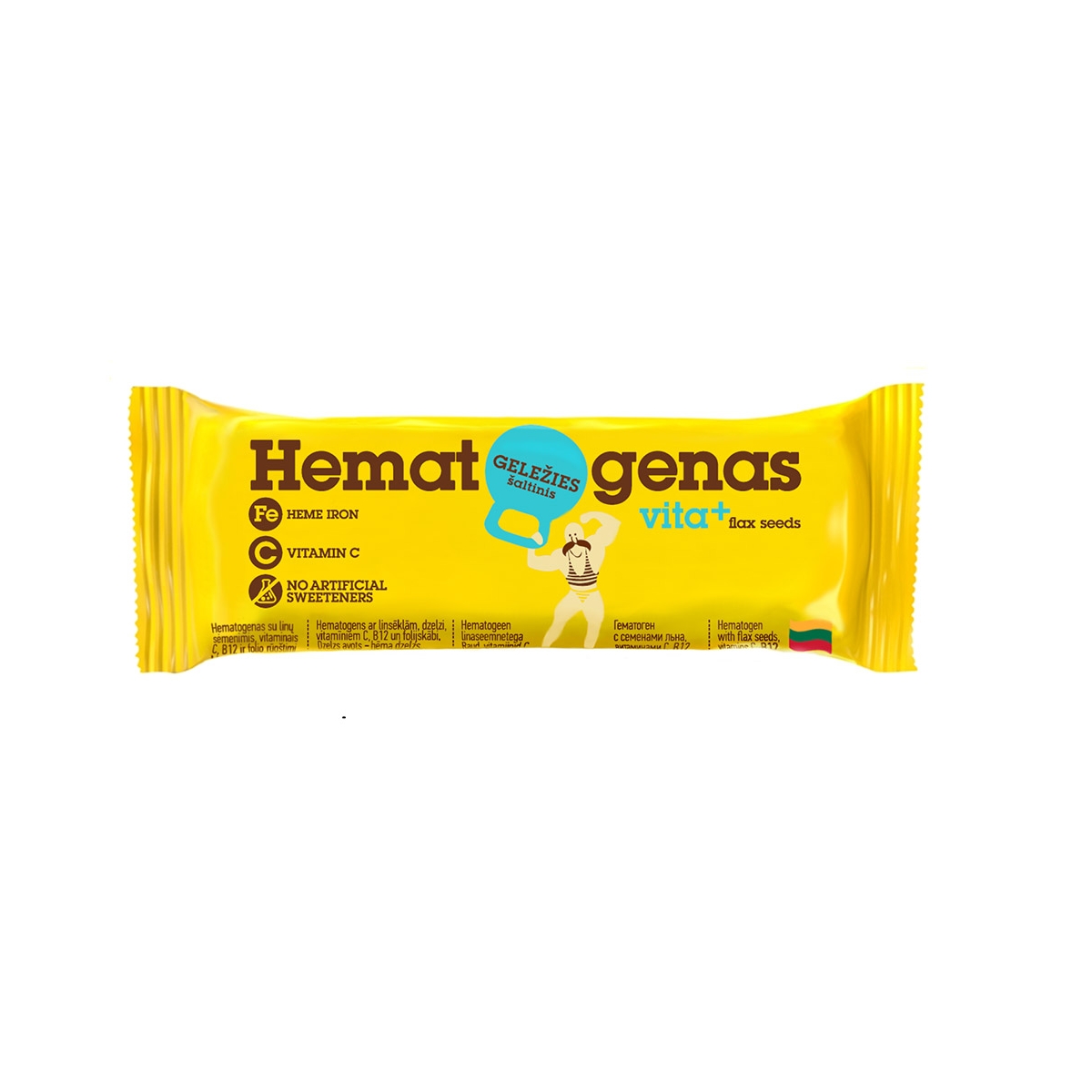 HEMATOGENAS Vita+ su linų sėmenimis ir vitaminais, 50 g - 