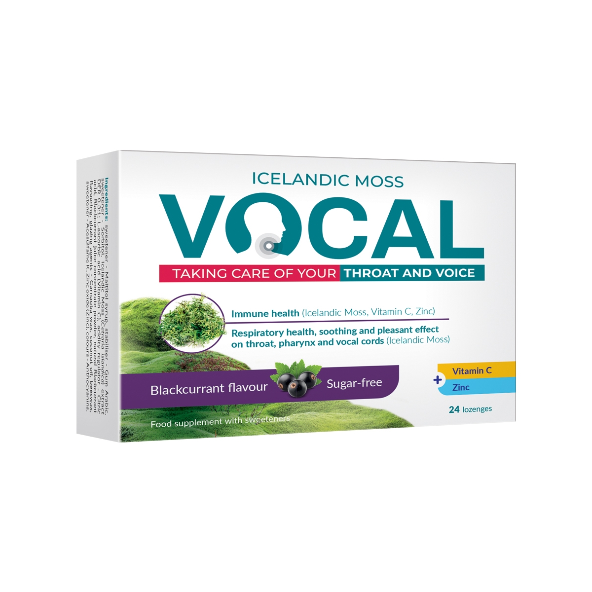 VOCAL, juodųjų serbentų skonio, 24 pastilės - 