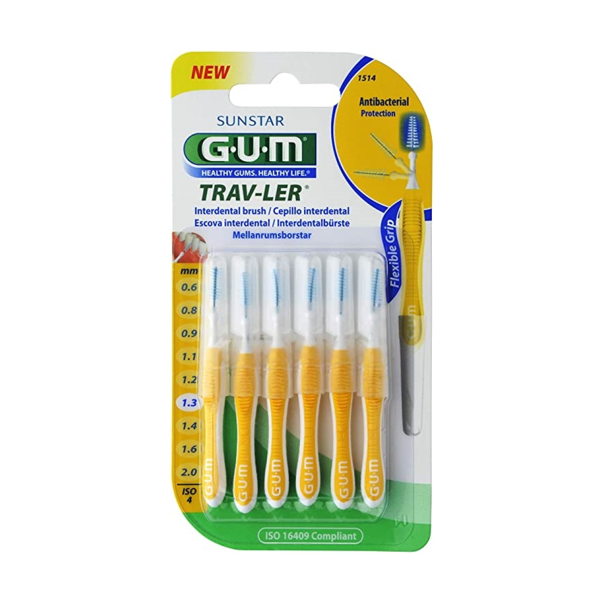 G.U.M. tarpdančių šepetėliai 1.3mm TRAV-LER [1514], N6 - 