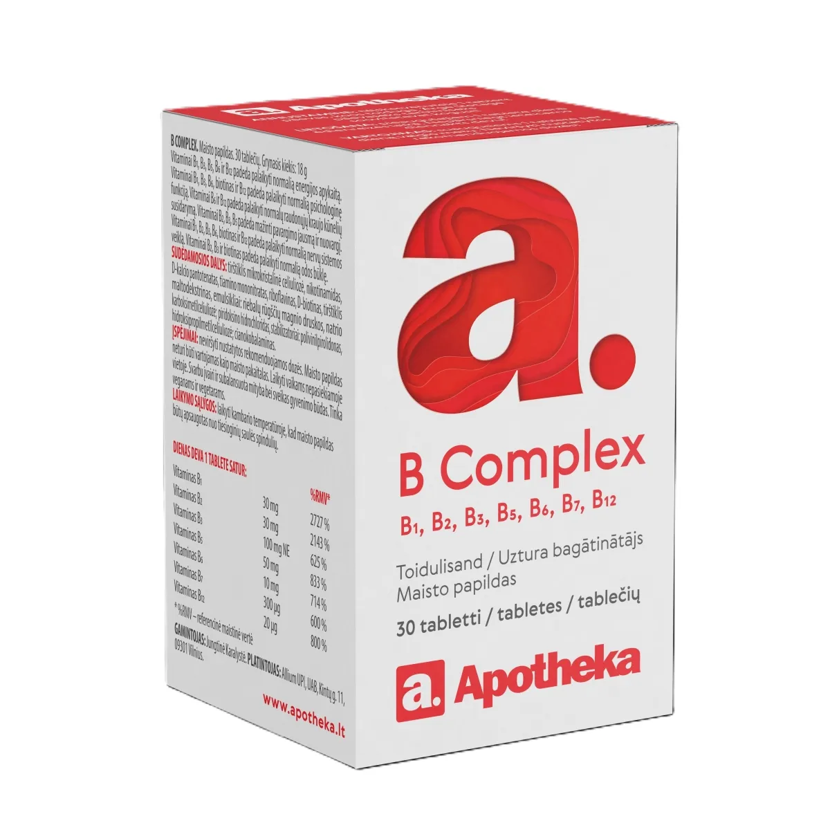 APOTHEKA B Complex, N30 tabletės -  1