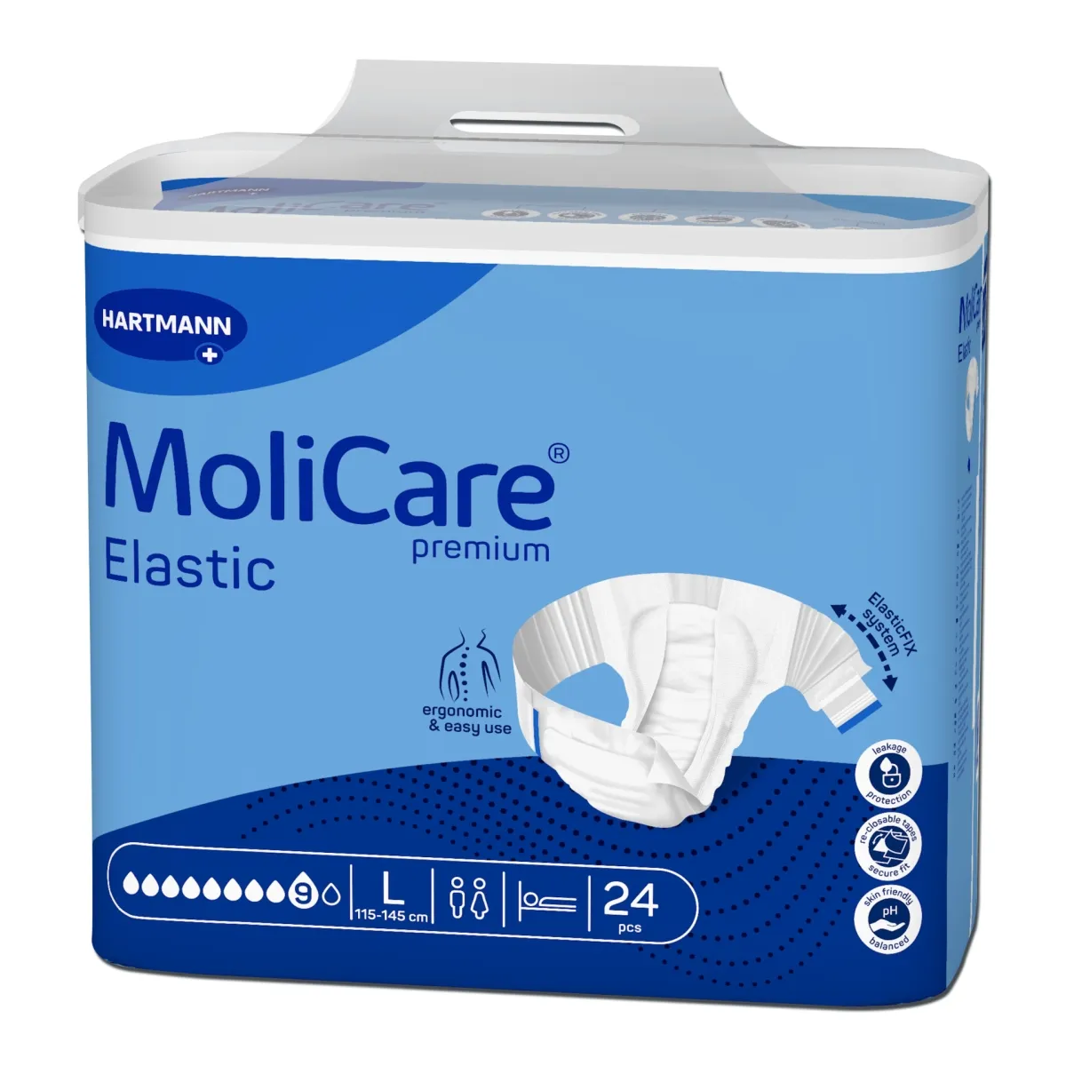 MOLICARE PREMIUM Elastic 9 lašai, XL dydis, 24 vnt. - 