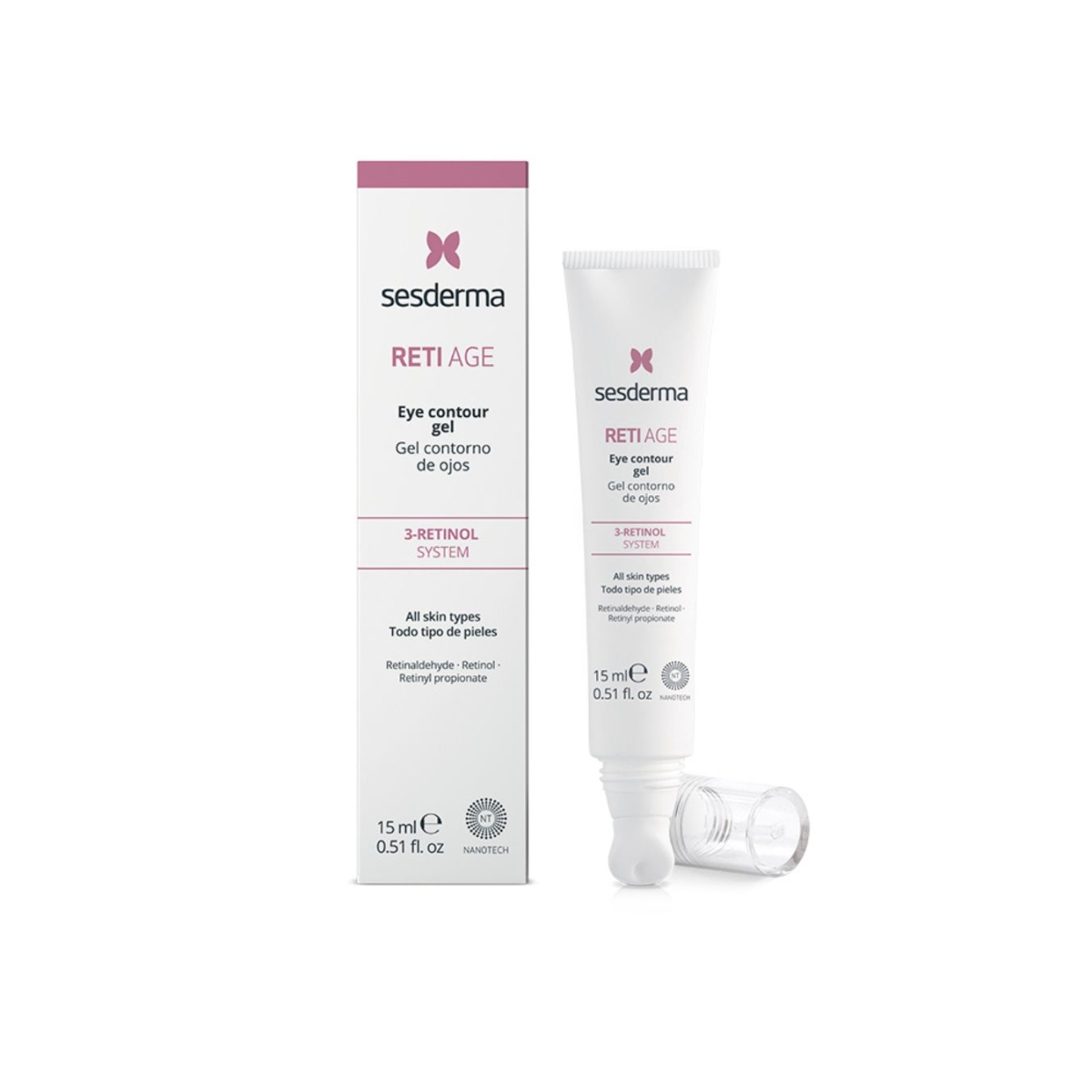 SESDERMA jauninamasis akių kontūro kremas su retinoliu RETIAGE, 15ml - 