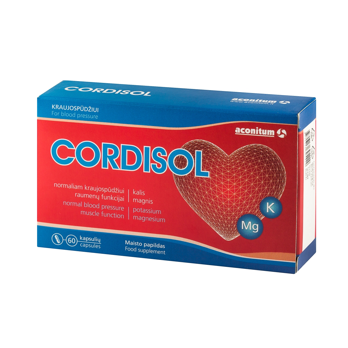 ACONITUM kalis ir magnis CORDISOL, 60 kapsulių - 