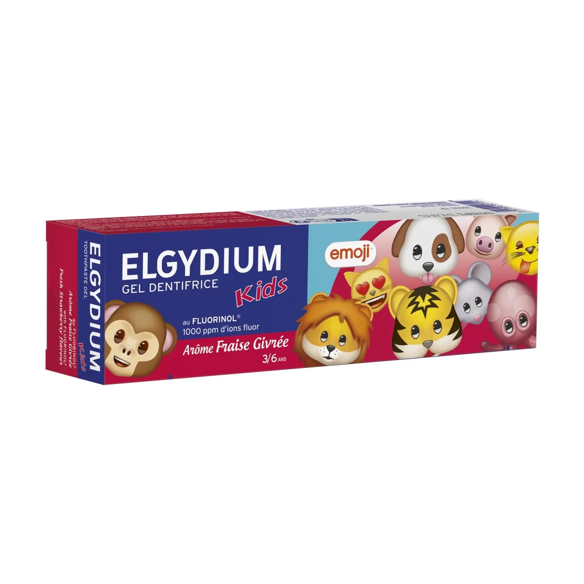 ELGYDIUM dantų pasta gelis KIDS Strawberry, braškių skonio, 3-6 m. - 