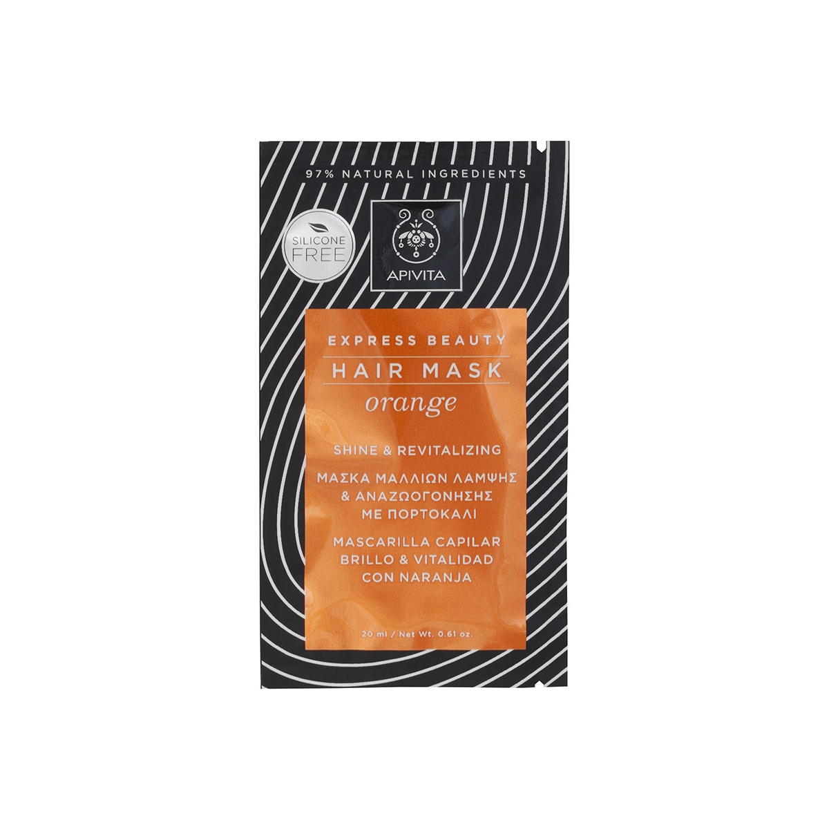 APIVITA gaivinamoji plaukų kaukė su apelsinais EXPRESS BEAUTY, 20ml - 