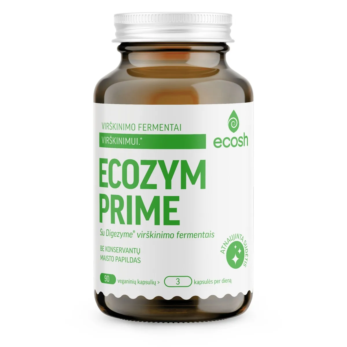 ECOSH Ecozym Prime su Digezyme® virškinimo fermentais, 90 kapsulių - 