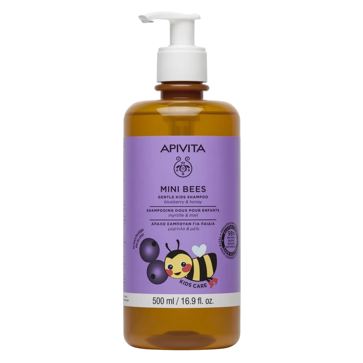 APIVITA šampūnas KIDS BLUBERRY&HONEY, 500ml - 