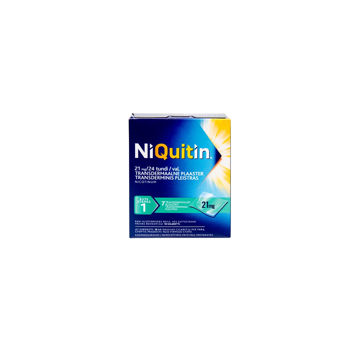 NiQuitin 21mg/24val transdermimis pleistrai N7 - 