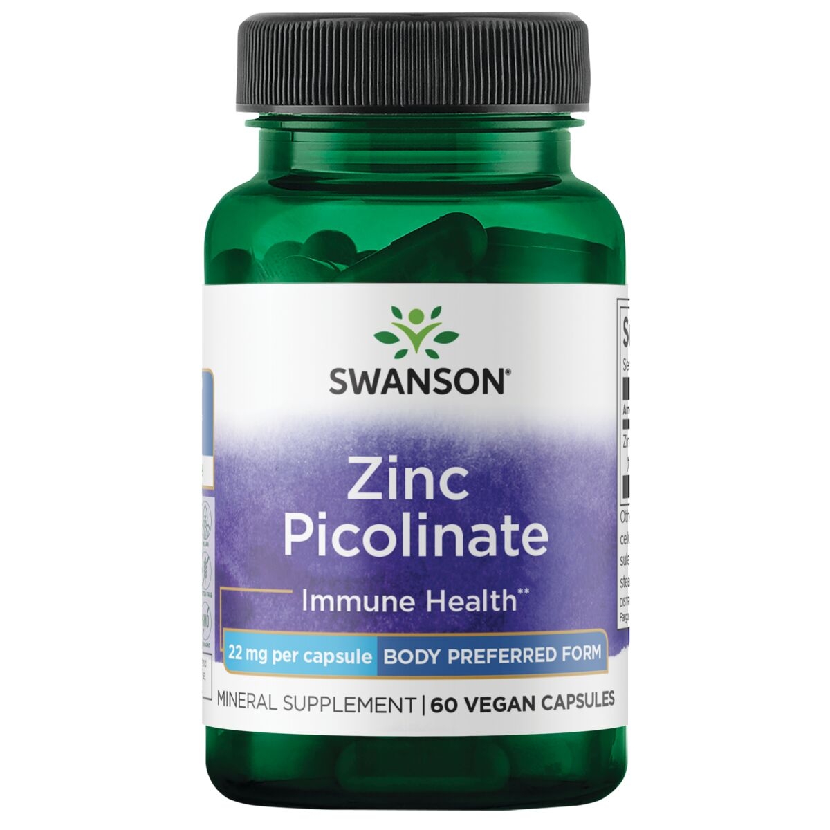 SWANSON Cinkas (Pikolinatas) 22 Mg 60 Veg. Kaps. - 