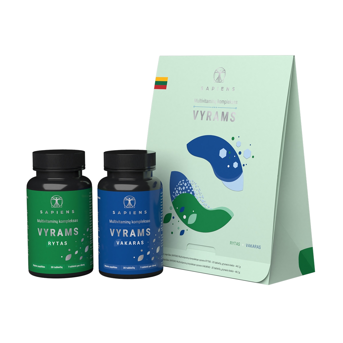 SAPIENS Multivitaminų kompleksas Vyrams (rytas + vakaras), N60 - 