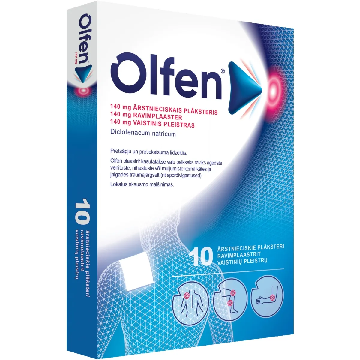Olfen 140mg transderminis pleistras N10 - 