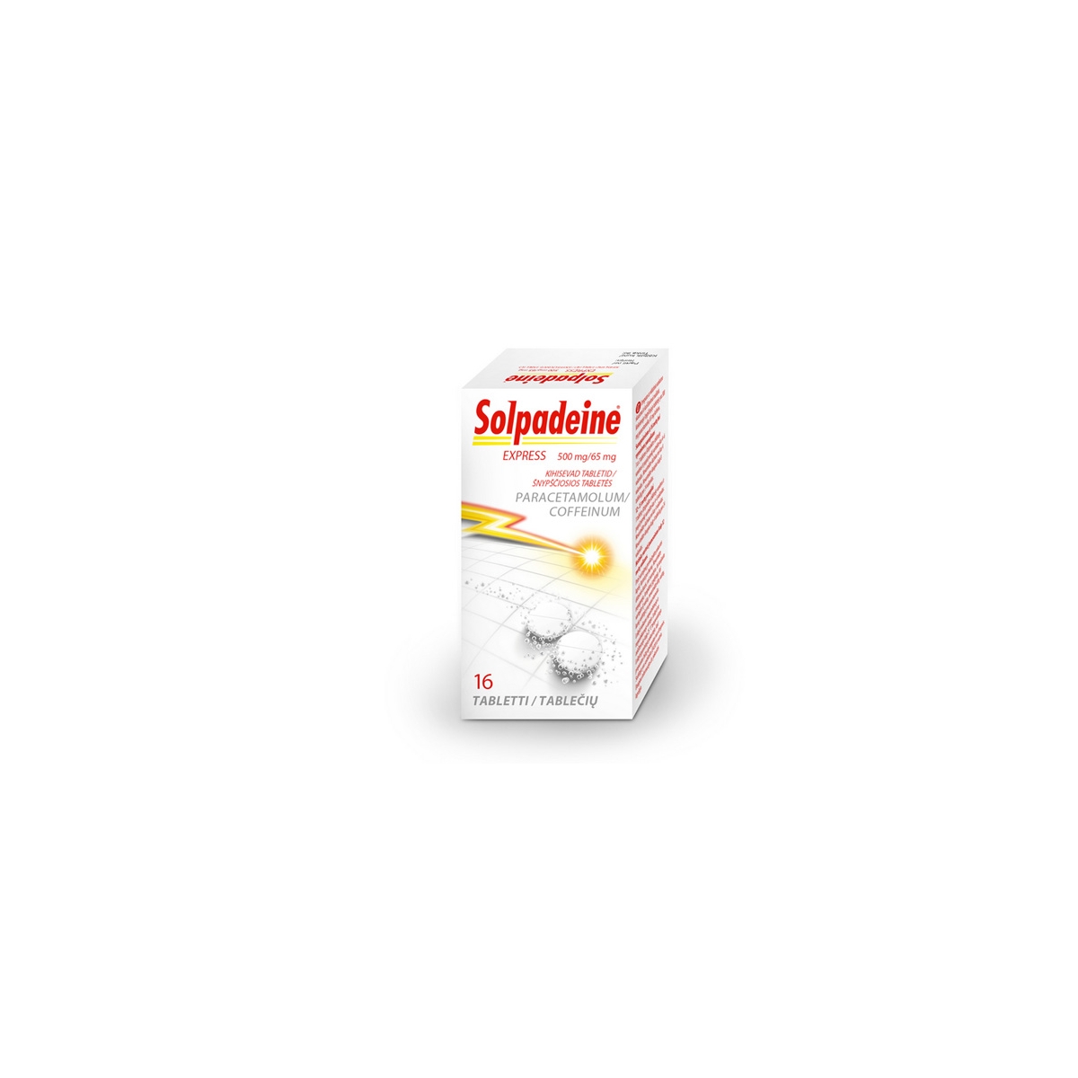 Solpadeine Express 500mg/65mg šnypščiosios tabletės N16 - 