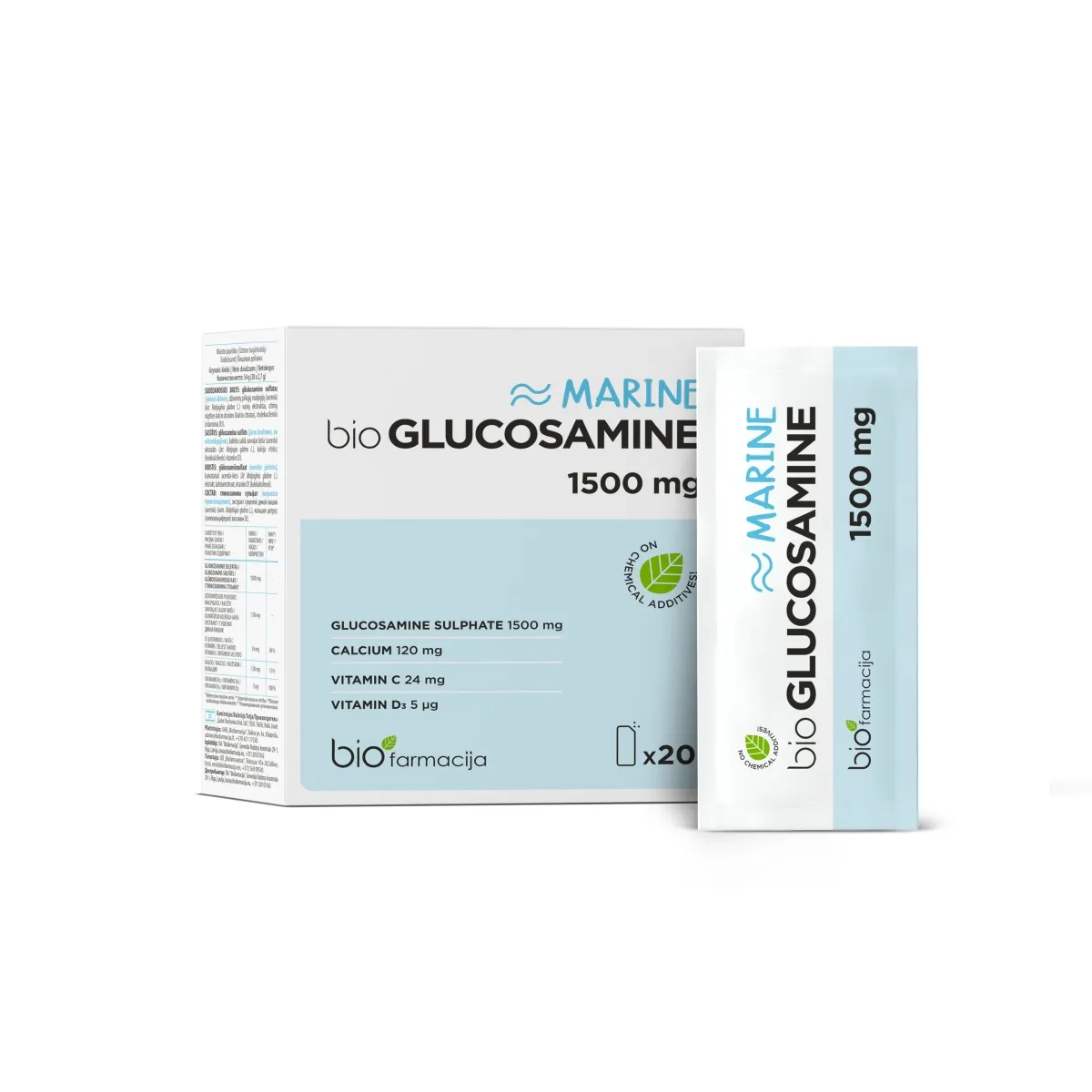 BIOGLUCOSAMINE MARINE, 1500 mg, milteliai, N20 - 