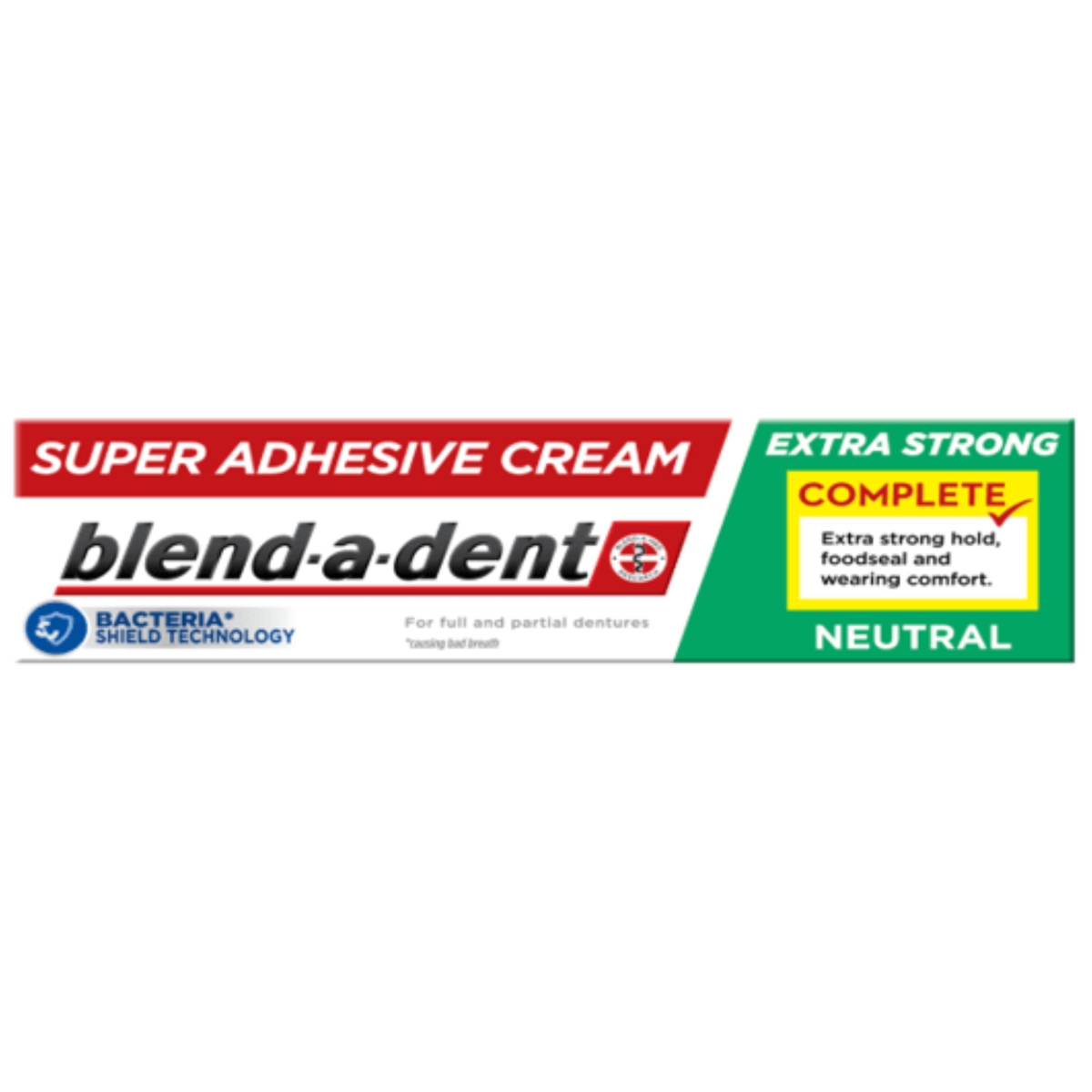BLEND-A-DENT fiksuojamasis dantų protezų kremas COMPLETE NEUTRAL, 47g - 