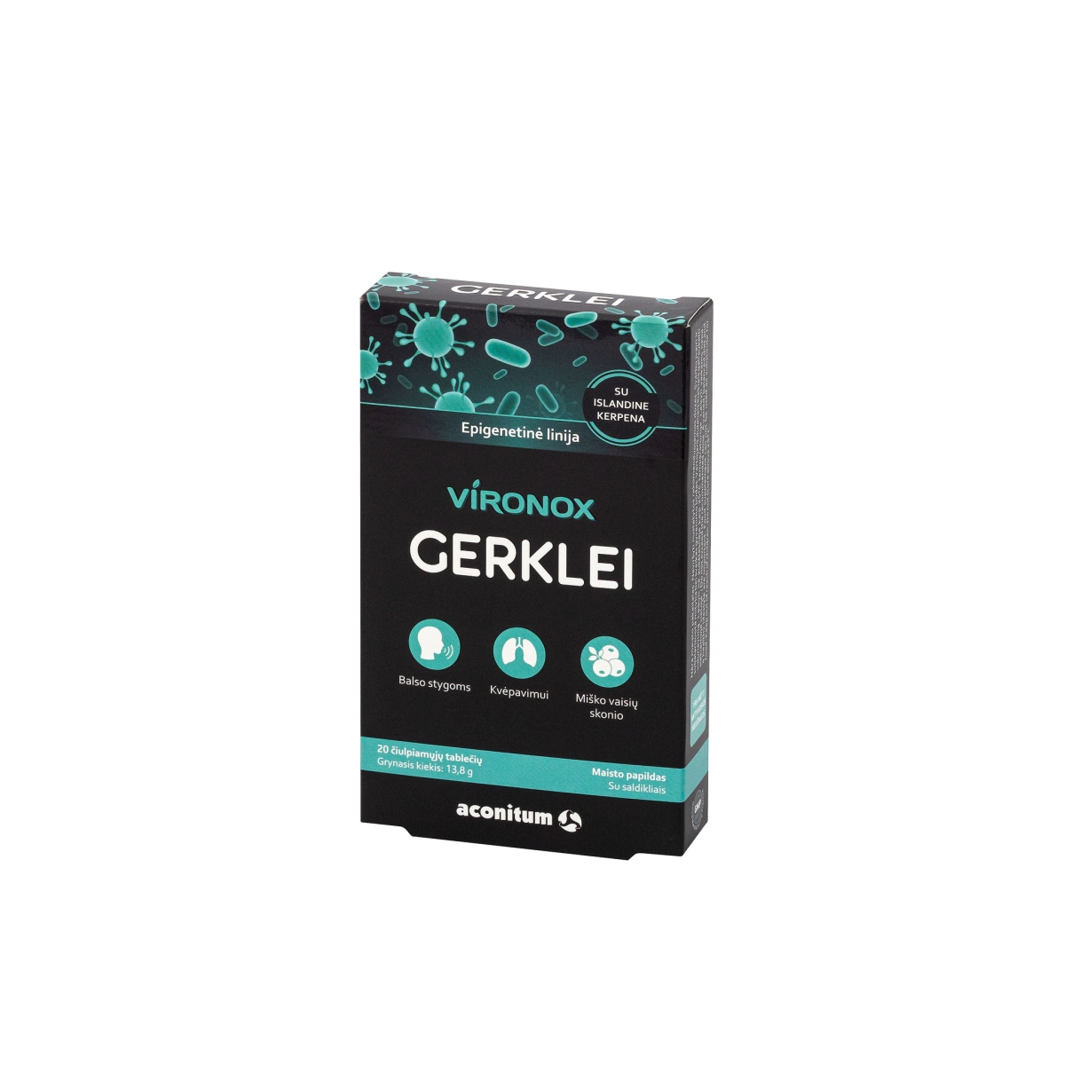 VIRONOX GERKLEI 20 čiulpiamųjų tablečių - 