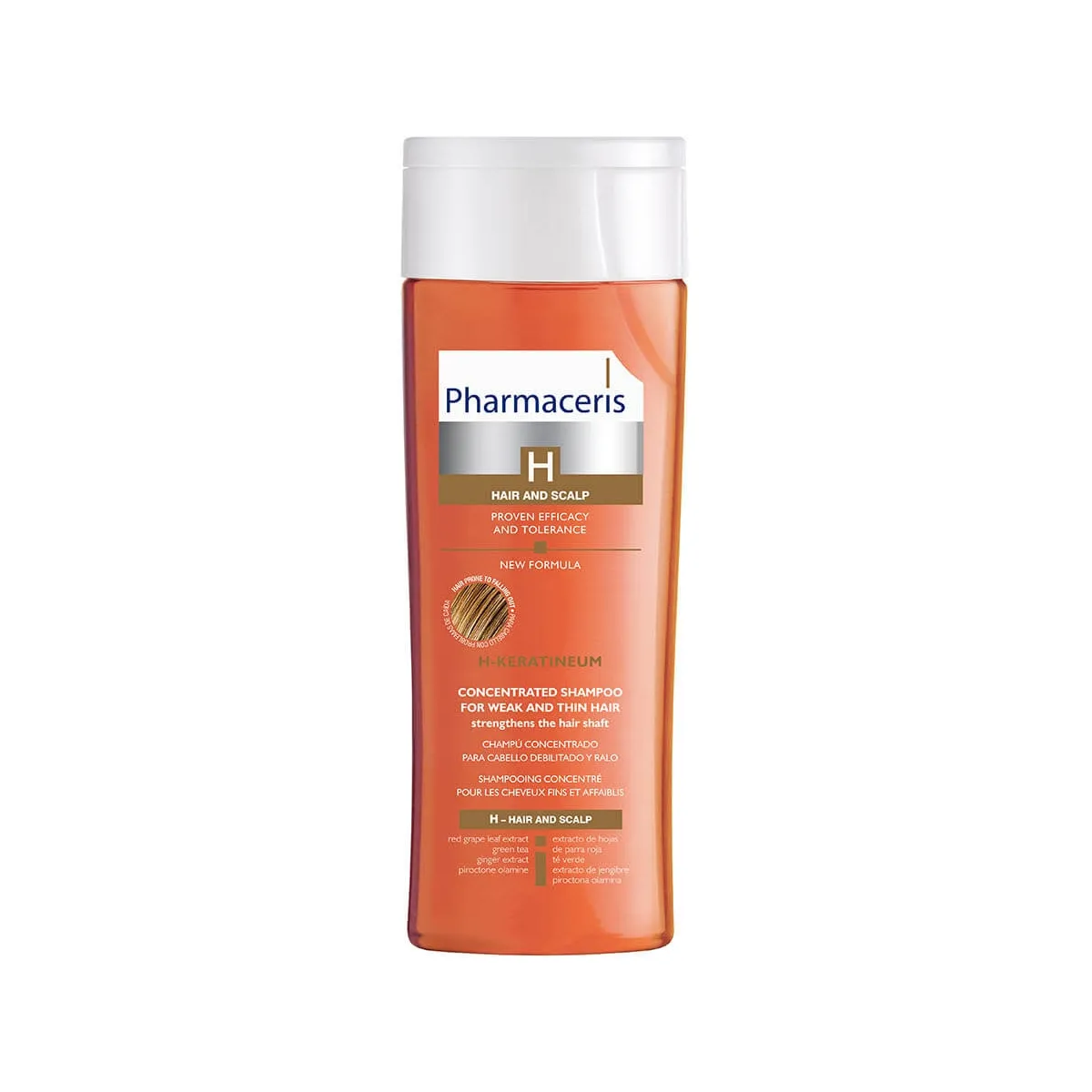 PHARMACERIS H, KERATINEUM  šampūnas nusilpusiems plaukams, 250ml - 