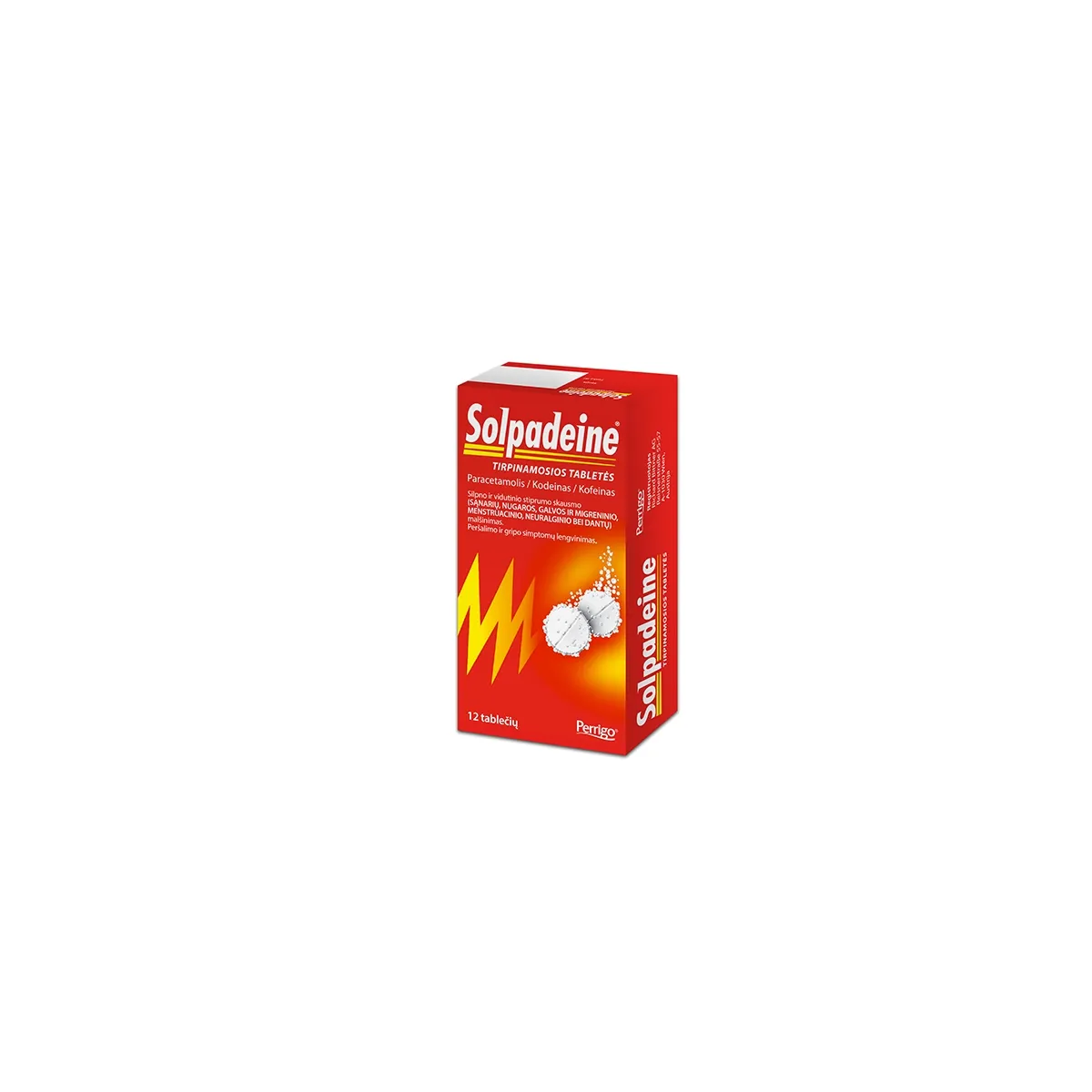 Solpadeine 500mg/8mg/30mg tirpinamosios tabletės N12 - 